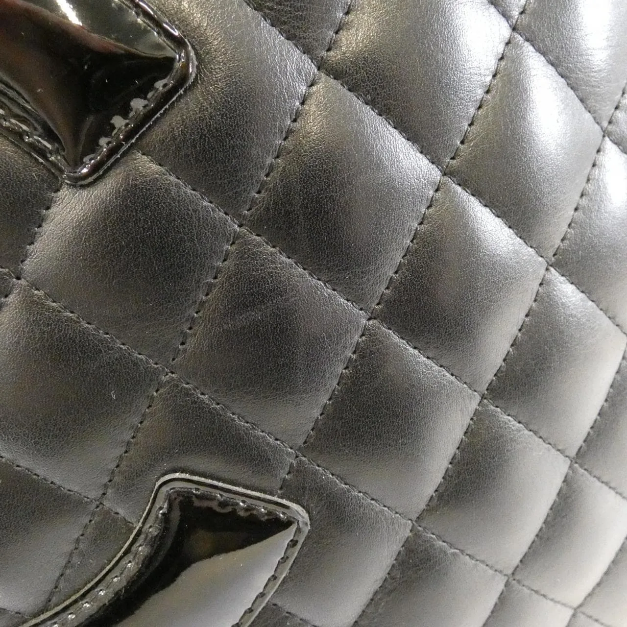 CHANEL Cambon 25169 Handbag Patent Leather 5