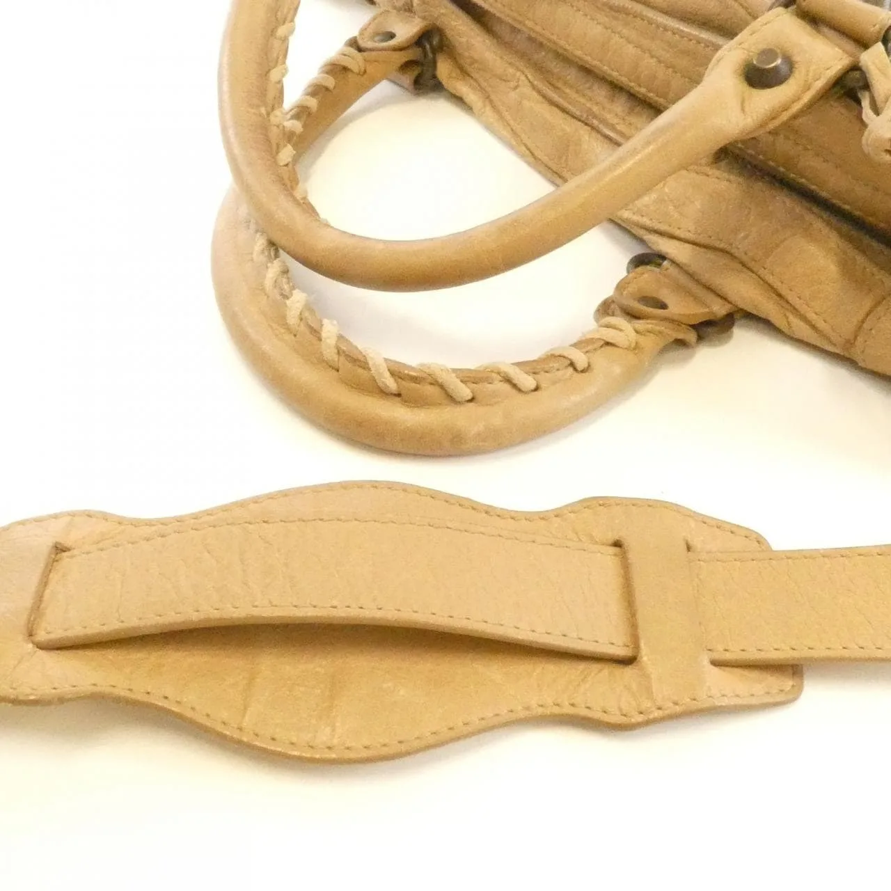 BALENCIAGA Le City 115748 D94JT Handbag Lambskin 黑色 羊皮 中古品B - 縮圖 4