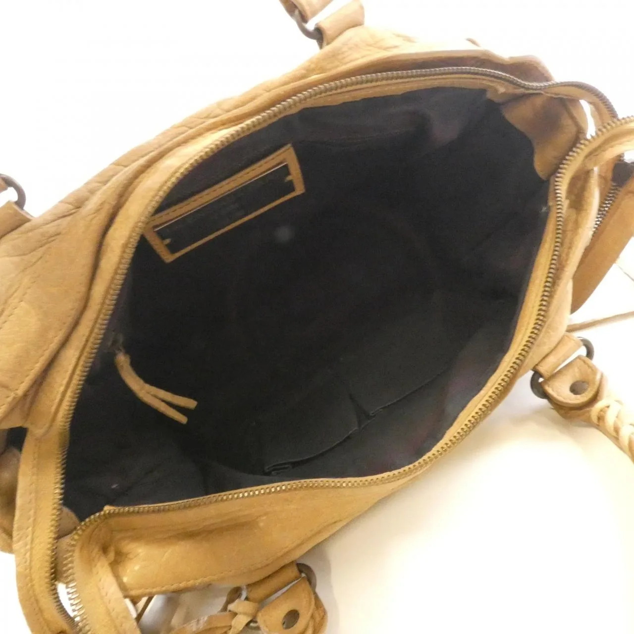 BALENCIAGA Le City 115748 D94JT Handbag Lambskin 黑色 羊皮 中古品B - 縮圖 7