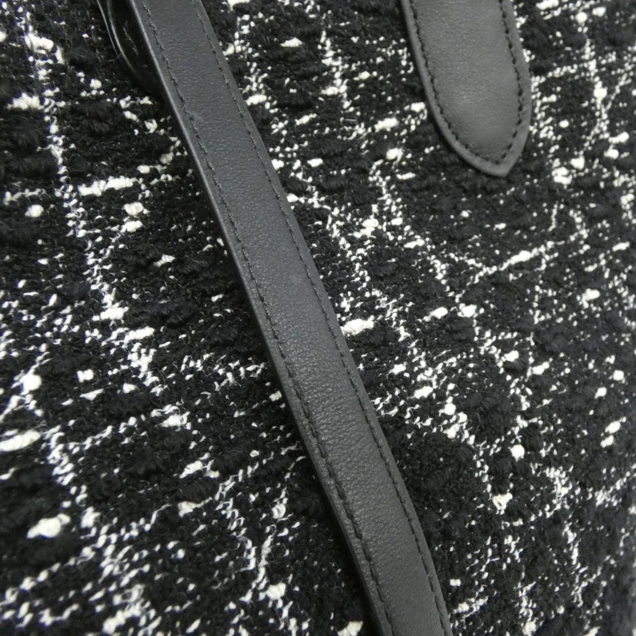 DIOR Toujours M28210TKV Handbag Tweed 黑色 粗花呢 中古品A - 縮圖 5