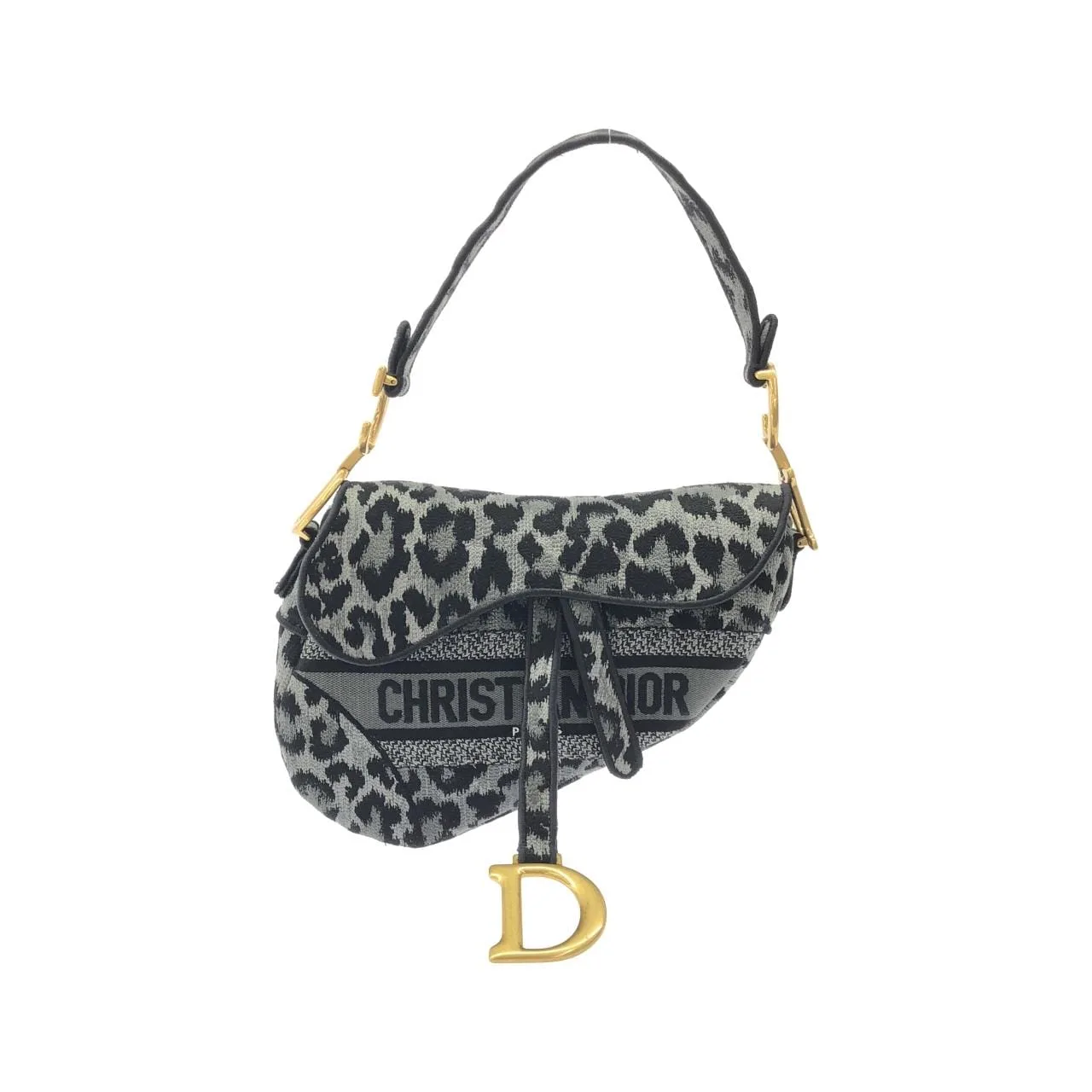 DIOR Saddle M0446CRHM Shoulder Canvas Black