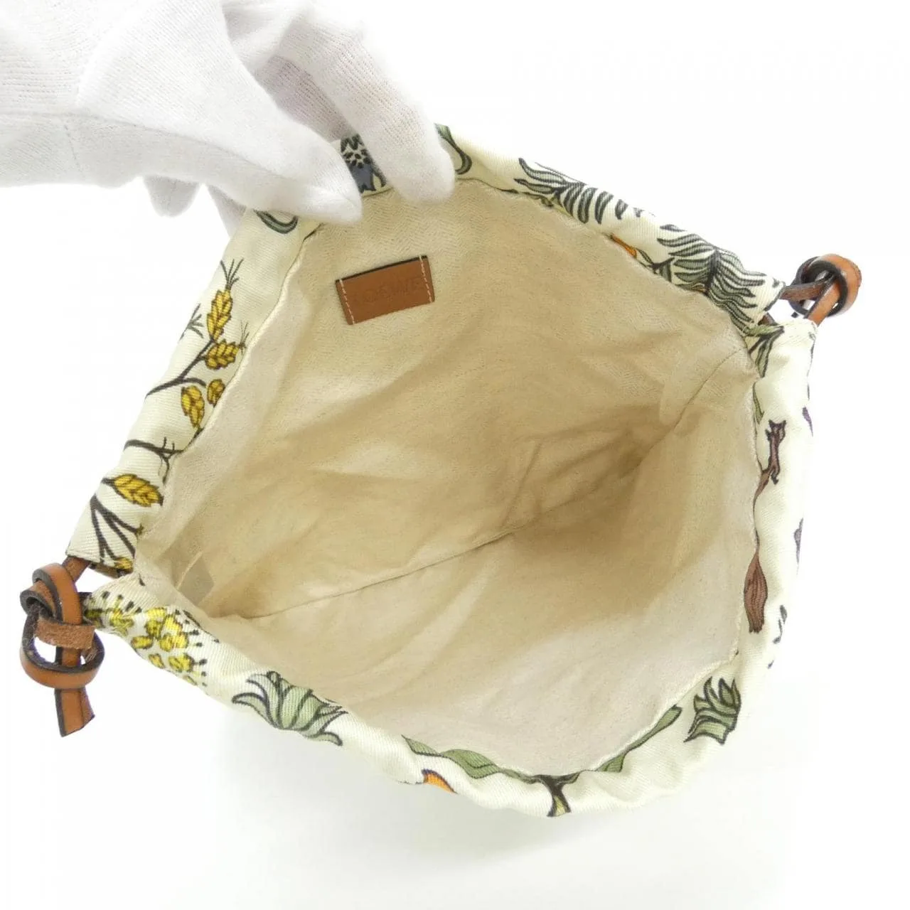 LOEWE C822057X10 Pouch Canvas 白色 帆布 中古品A - 縮圖 6