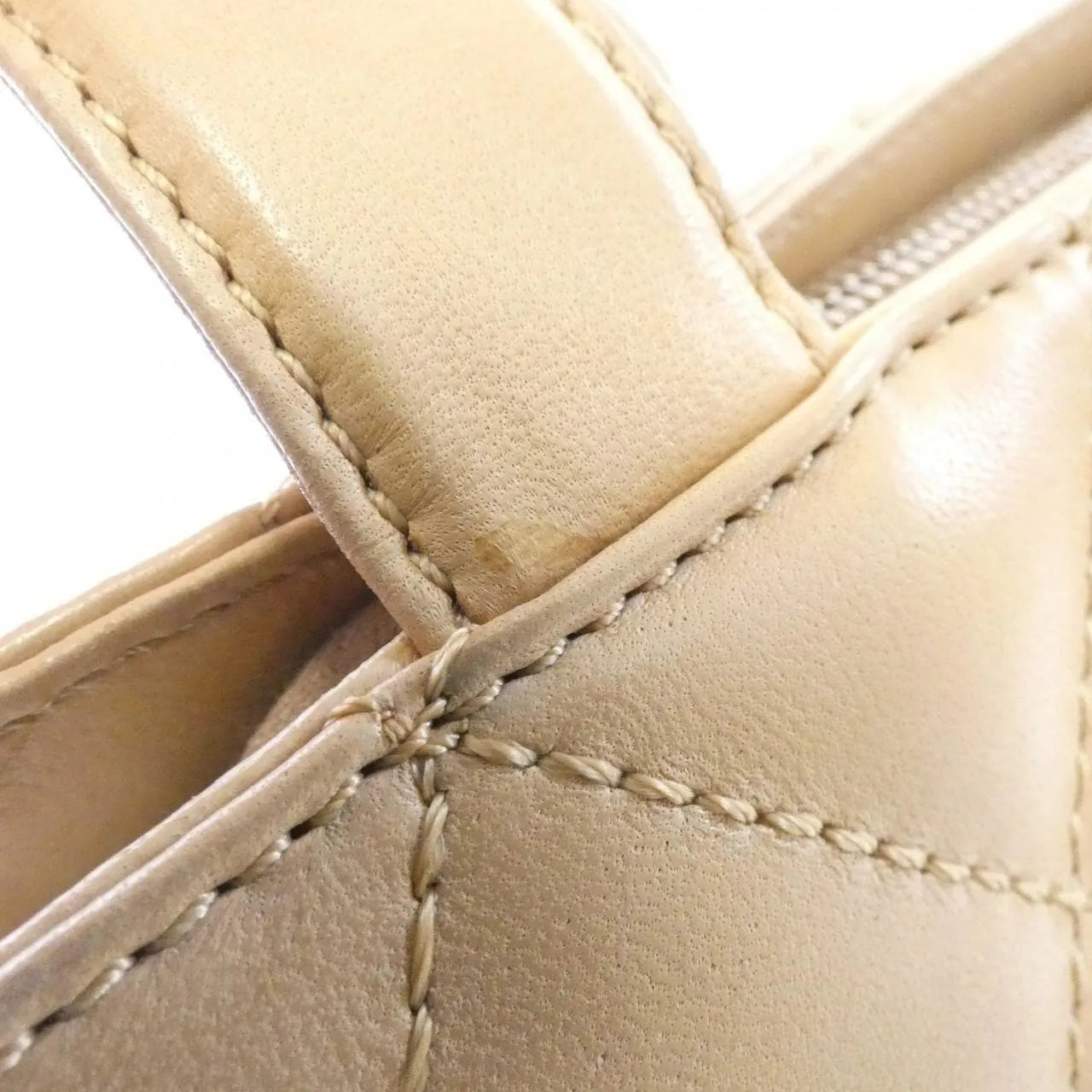 CHANEL 18194 Handbag Lambskin 米色 羊皮 中古品B - 縮圖 8