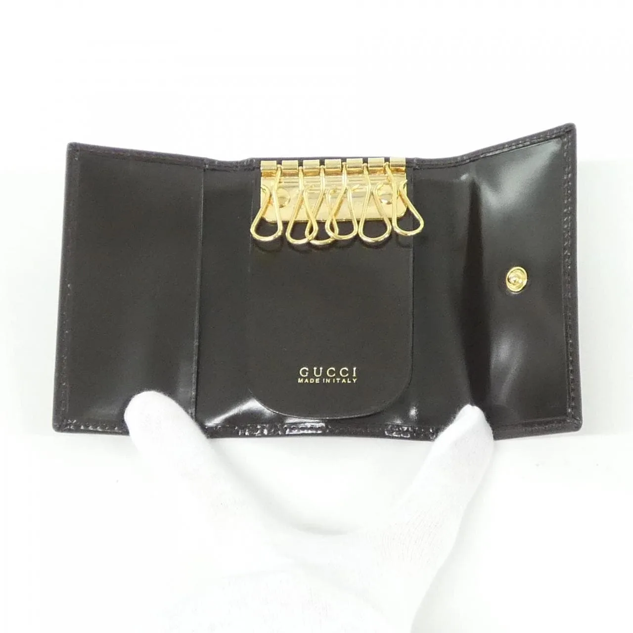 GUCCI 033 2031 Key Case Leather Brown Leather Rank A - Thumbnail 5