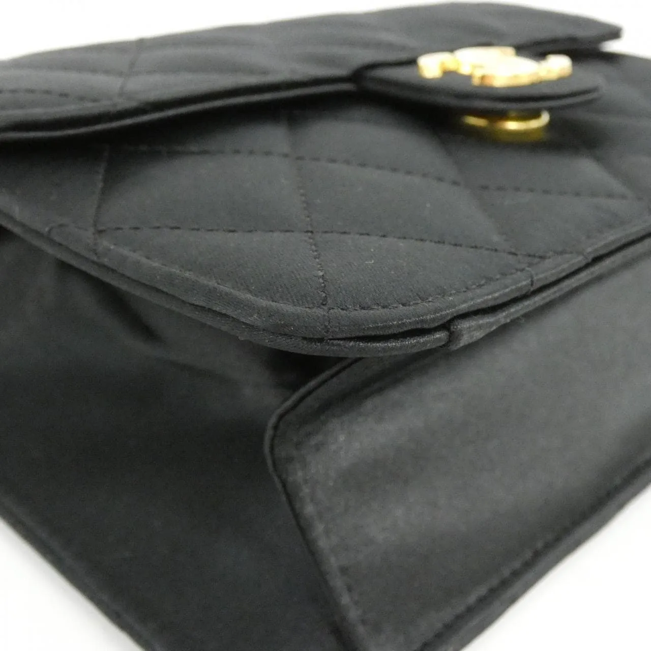 CHANEL Shoulder Satin 黑色 緞面 中古品A - 縮圖 3