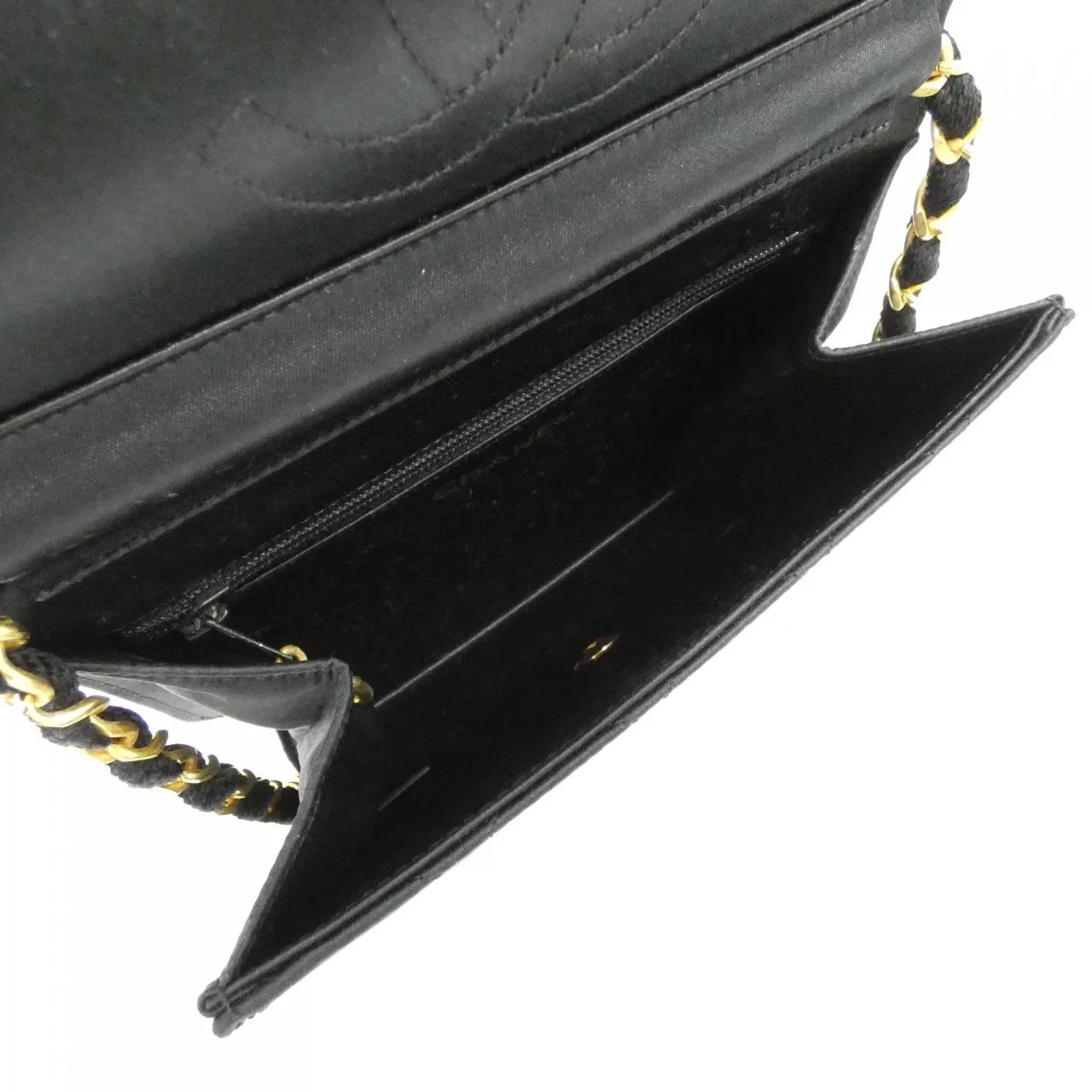 CHANEL Shoulder Satin 黑色 緞面 中古品A - 縮圖 8