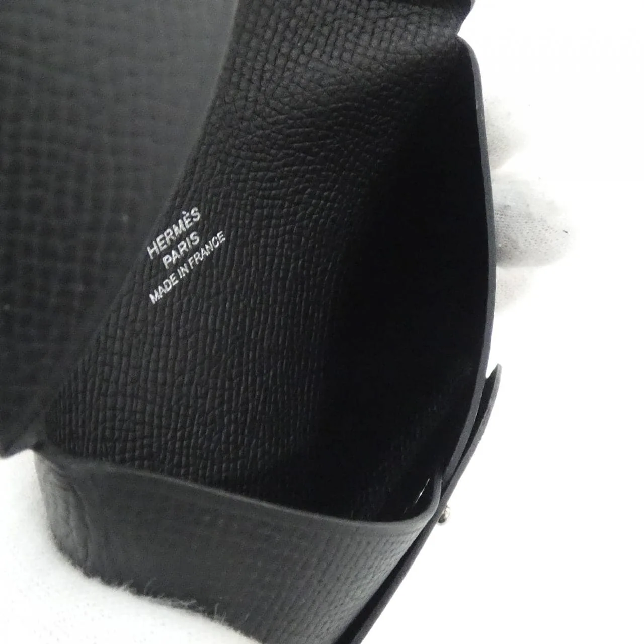 HERMES 044164CK Card Case Epsom Black Epsom Leather Rank A - Thumbnail 5