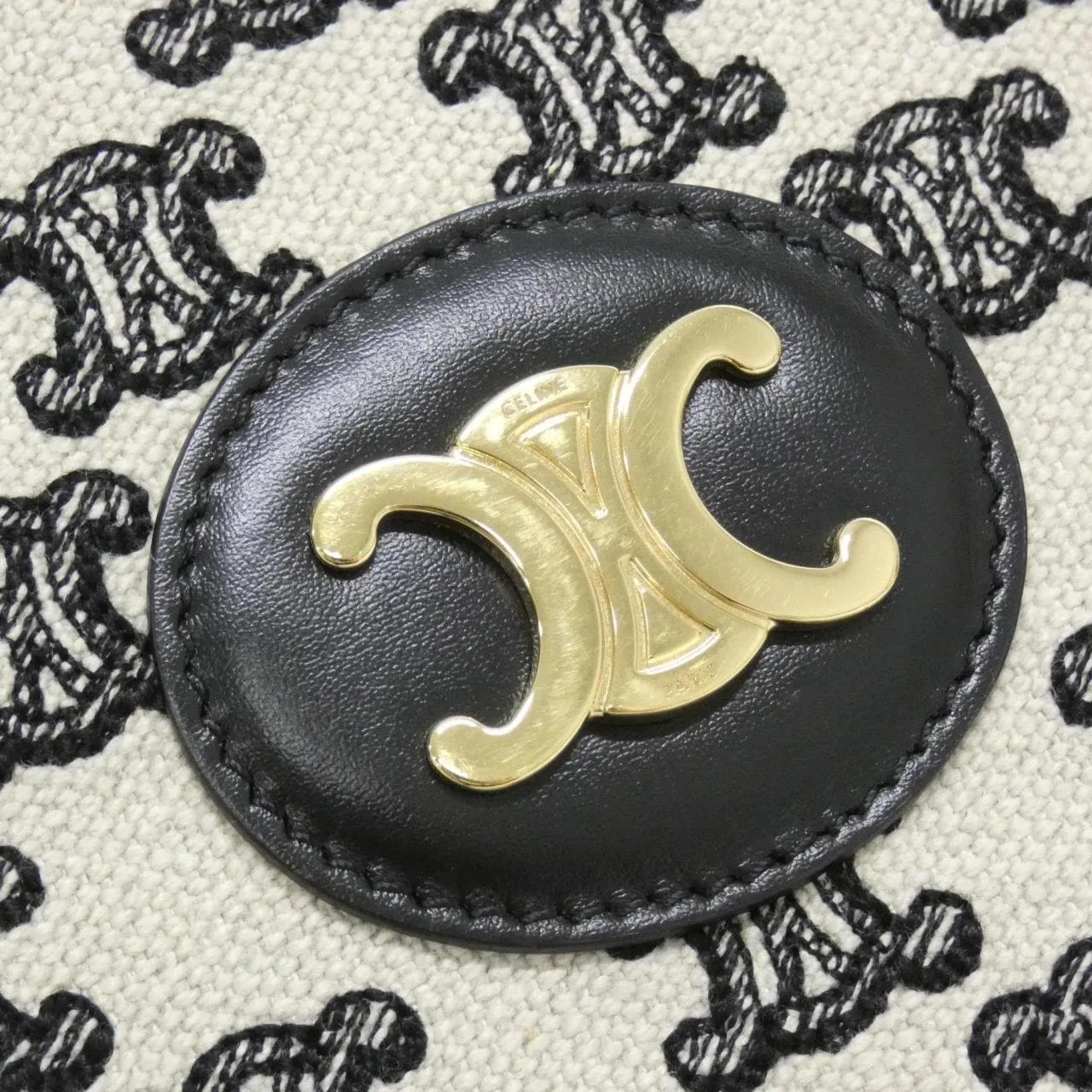 CELINE Cabas 194352CS8 Handbag Canvas Black Canvas - Thumbnail 5