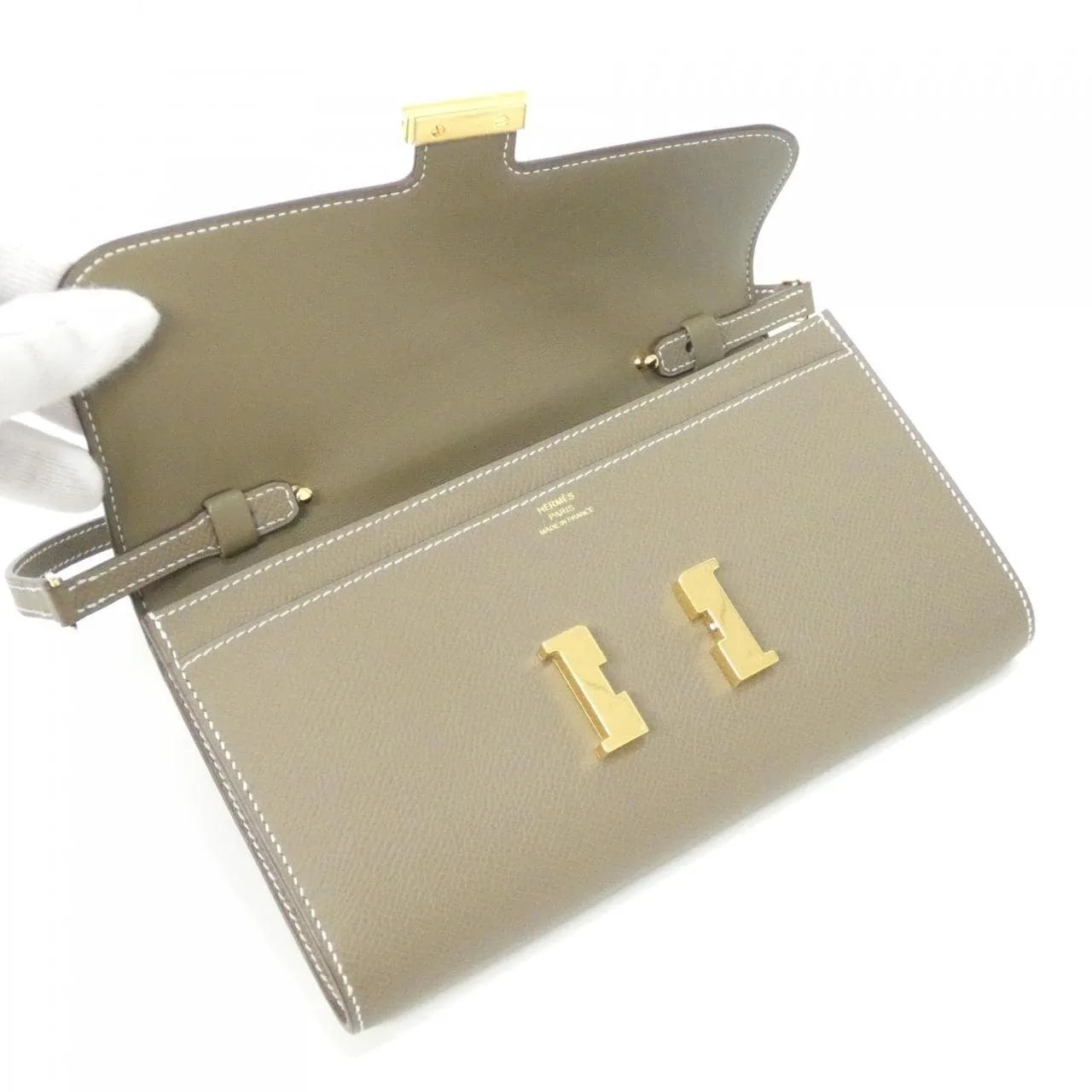 HERMES Constance 080125CC Wallet Epsom Etoupe Epsom Leather Rank A - Thumbnail 6