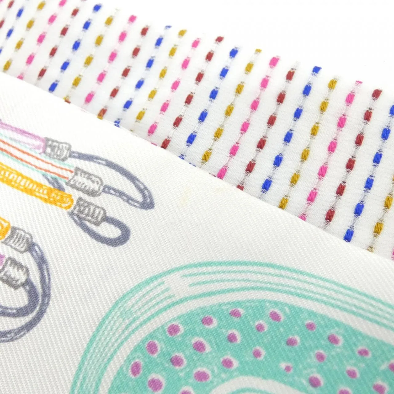 HERMES 853954S Scarf 白色 中古品A - 縮圖 3