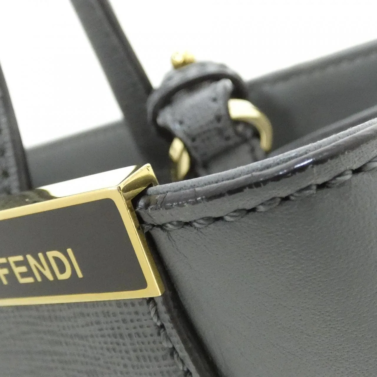 FENDI Sunshine Shopper 8BH253 D7E Handbag Black - Thumbnail 5