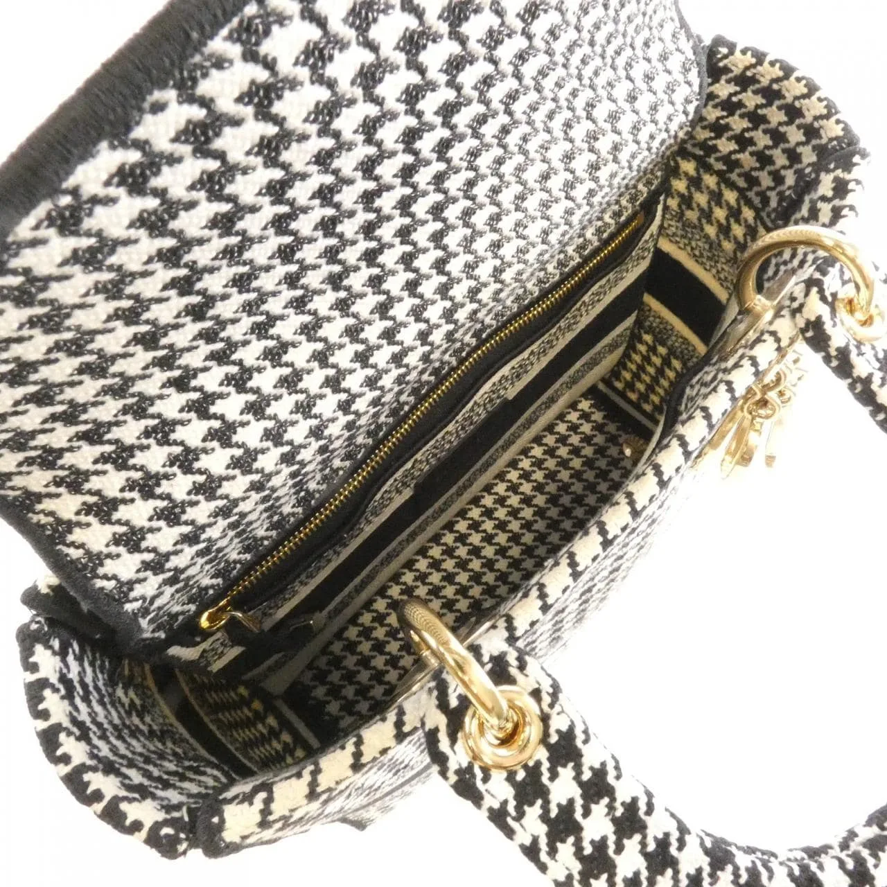 DIOR Lady Dior M0565OZAE Handbag Canvas Black Canvas - Thumbnail 9