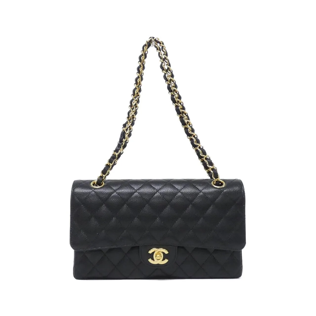 CHANEL Matelasse 1112 Shoulder Grained Calfskin Black