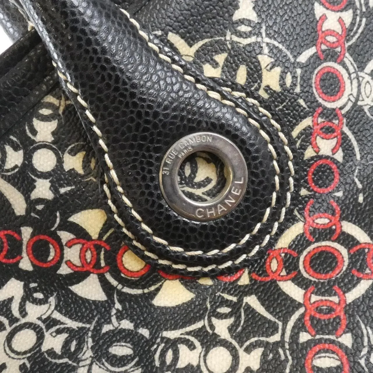 CHANEL 36181 Handbag Canvas Black Canvas - Thumbnail 3