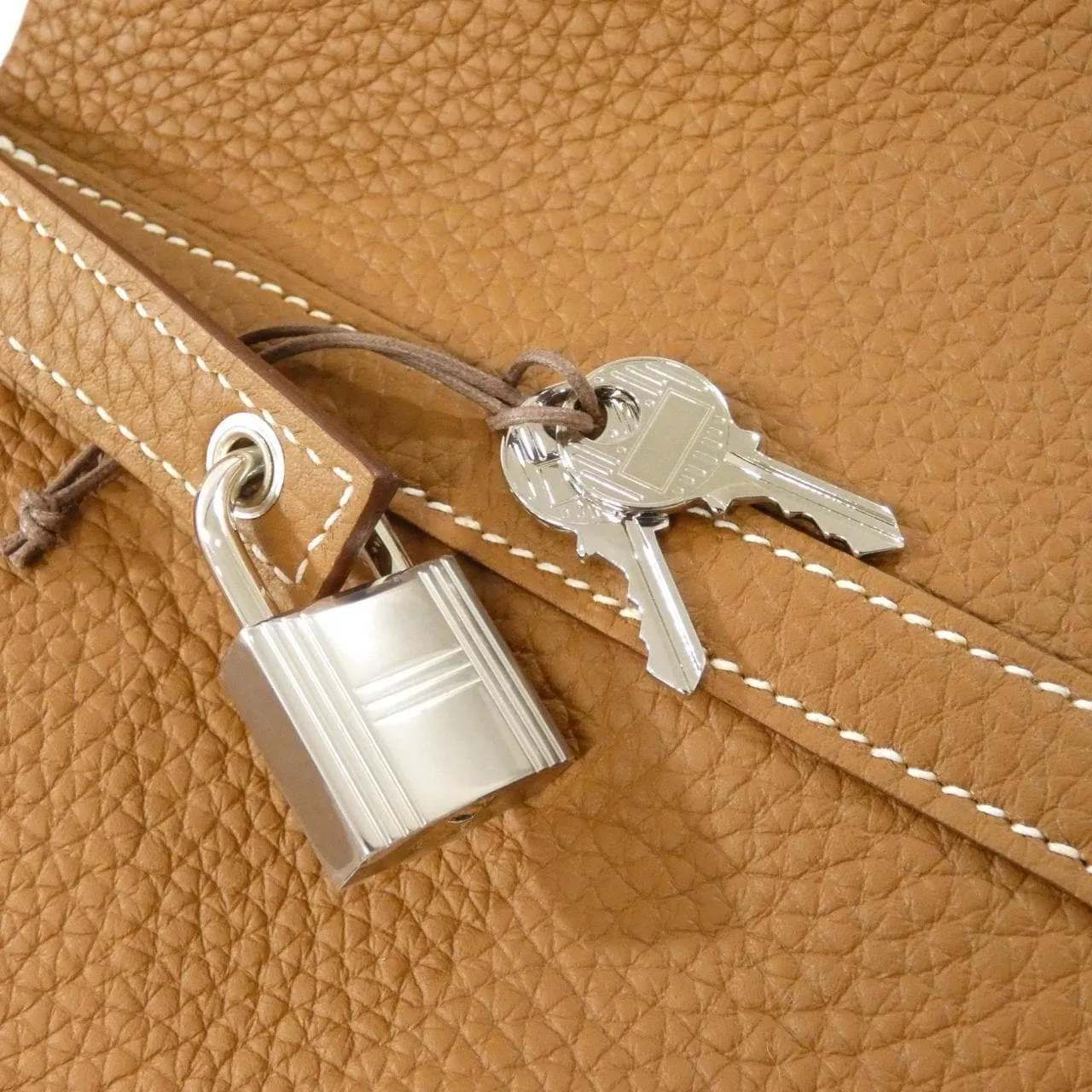 HERMES Picotin 056289CK Handbag Clemence Gold Clemence Leather Unused - Thumbnail 3