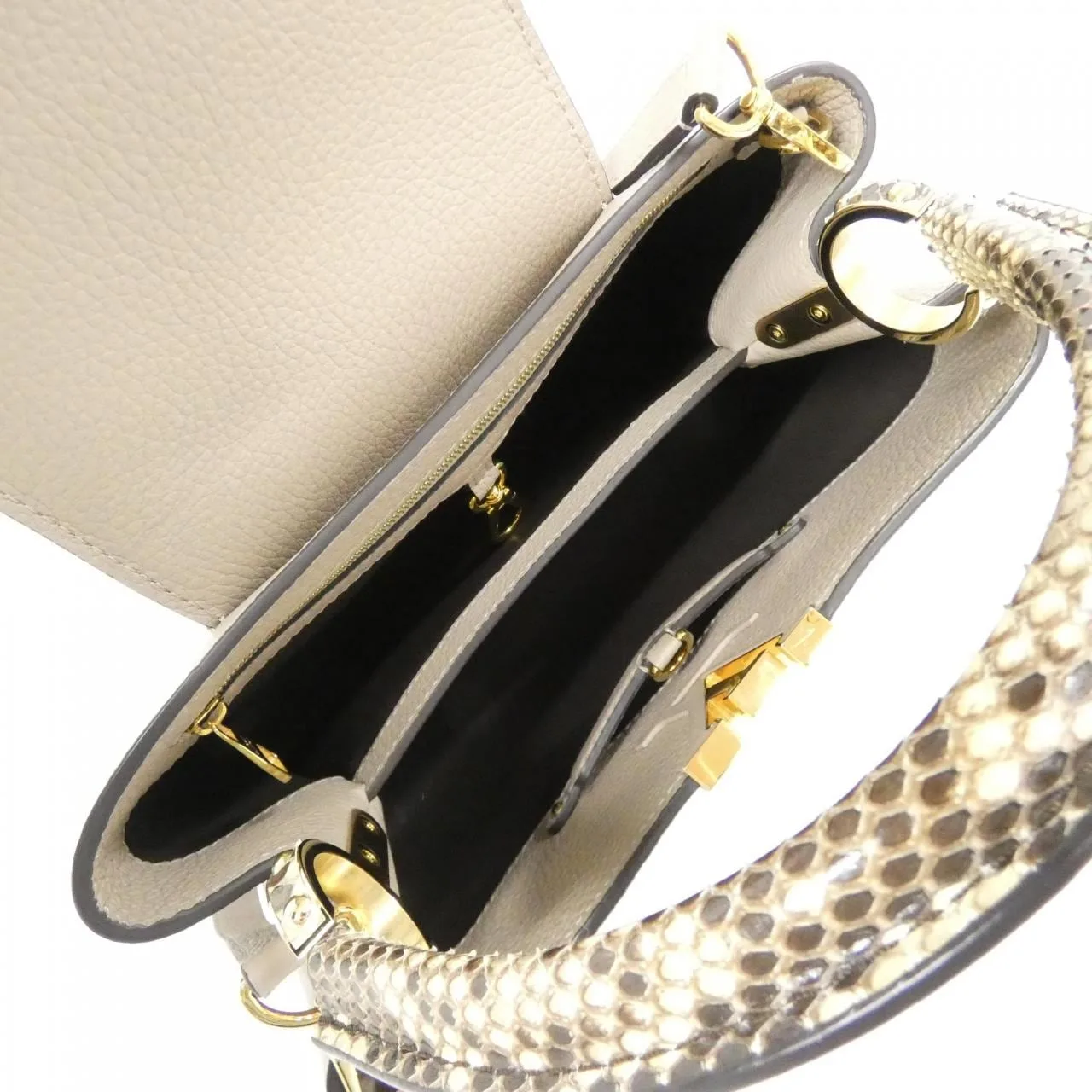 LOUIS VUITTON Capucines N92802 Handbag Leather Black Leather - Thumbnail 9