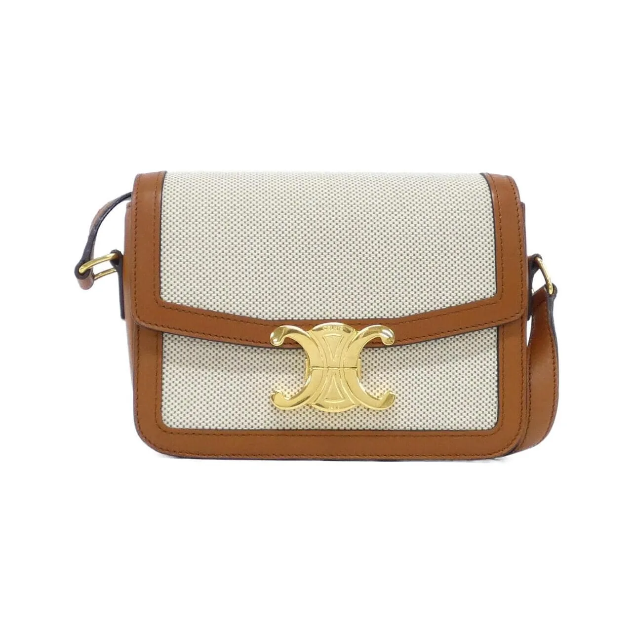 CELINE Triomphe 188882BGI Shoulder Canvas Black