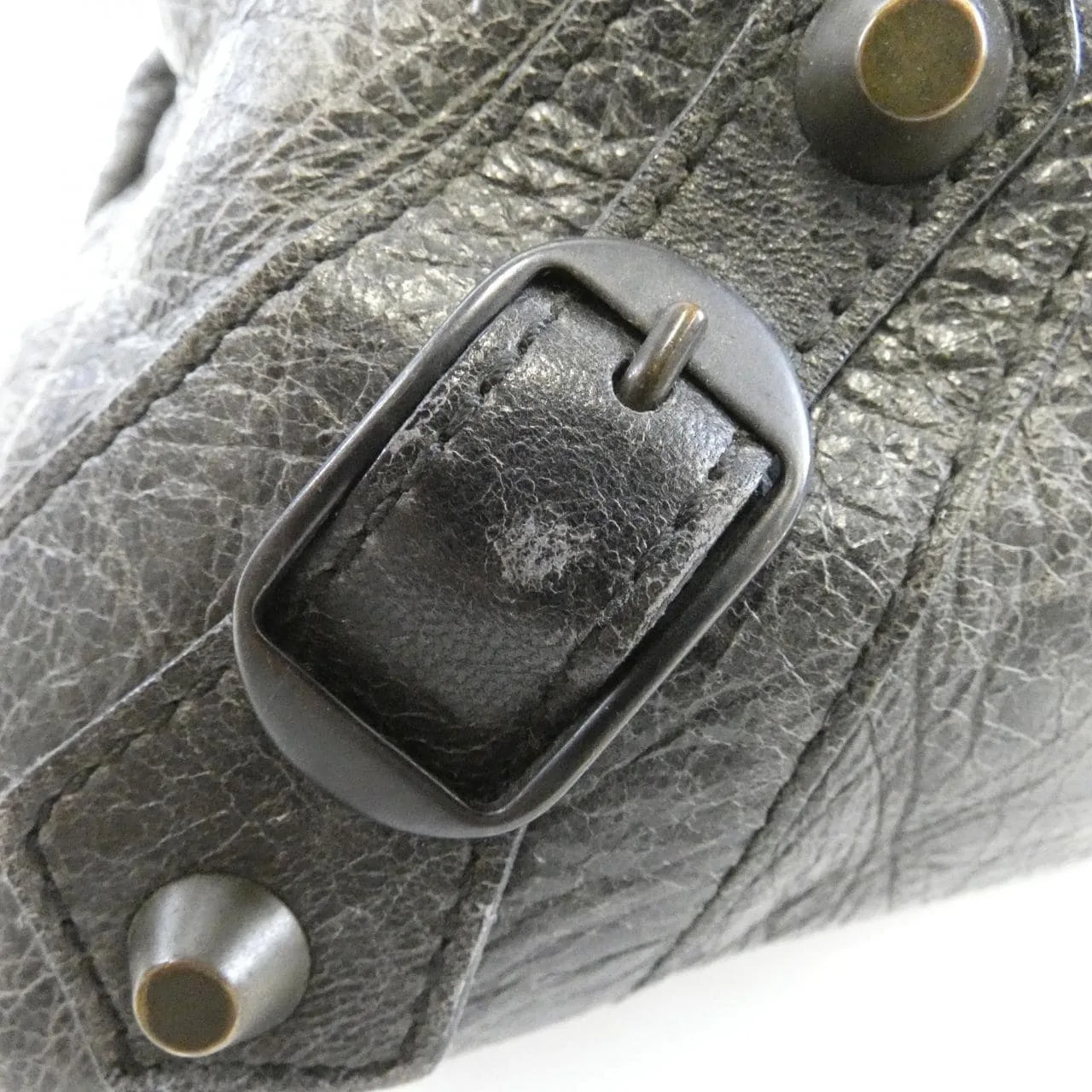 BALENCIAGA 103208 D94JT Handbag Lambskin 黑色 羊皮 中古品B - 縮圖 4