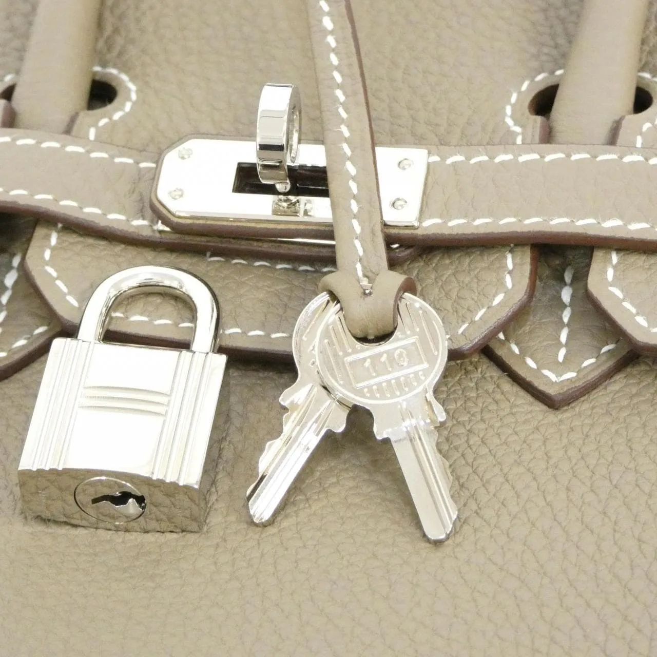 HERMES 041344CK Handbag Togo Etoupe Togo Leather - Thumbnail 5