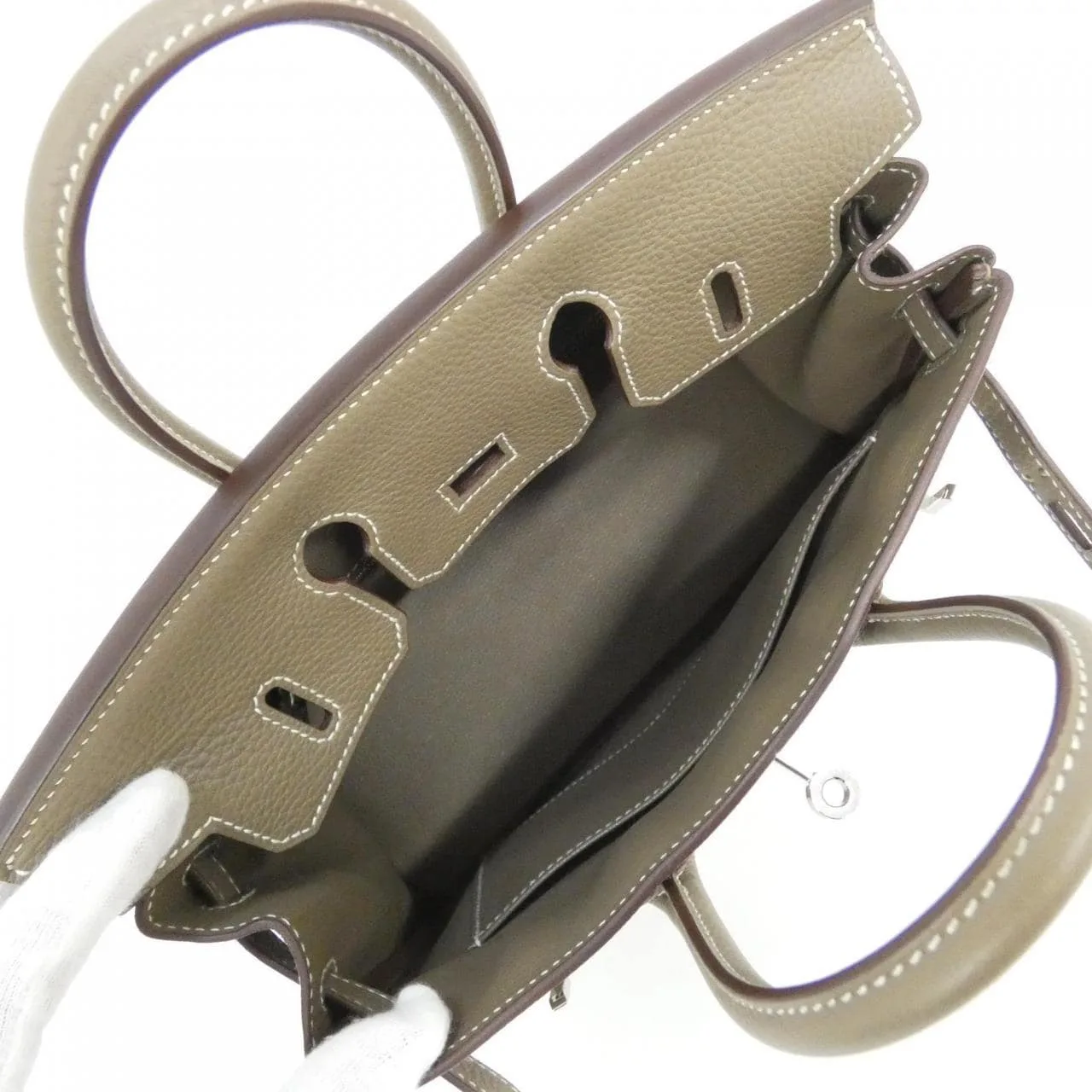 HERMES 041344CK Handbag Togo Etoupe Togo Leather - Thumbnail 7