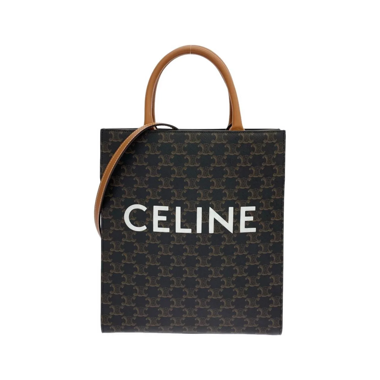 CELINE Cabas 191542BZK Handbag Canvas Black