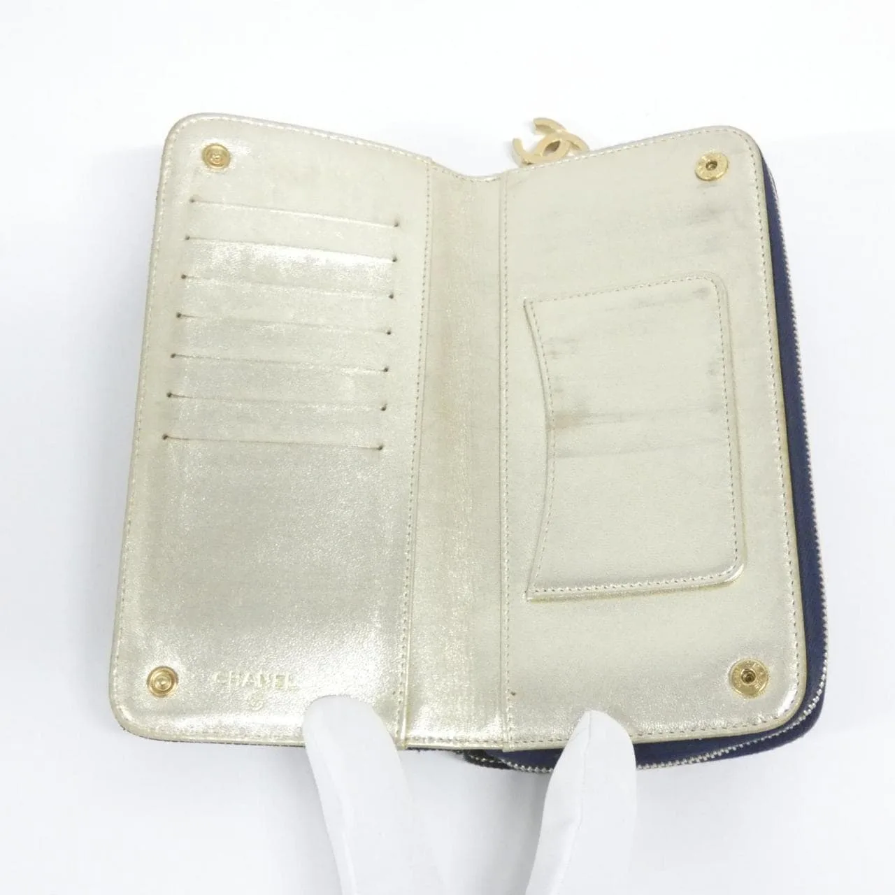 CHANEL 31990 Wallet Denim Blue Denim Rank B - Thumbnail 6