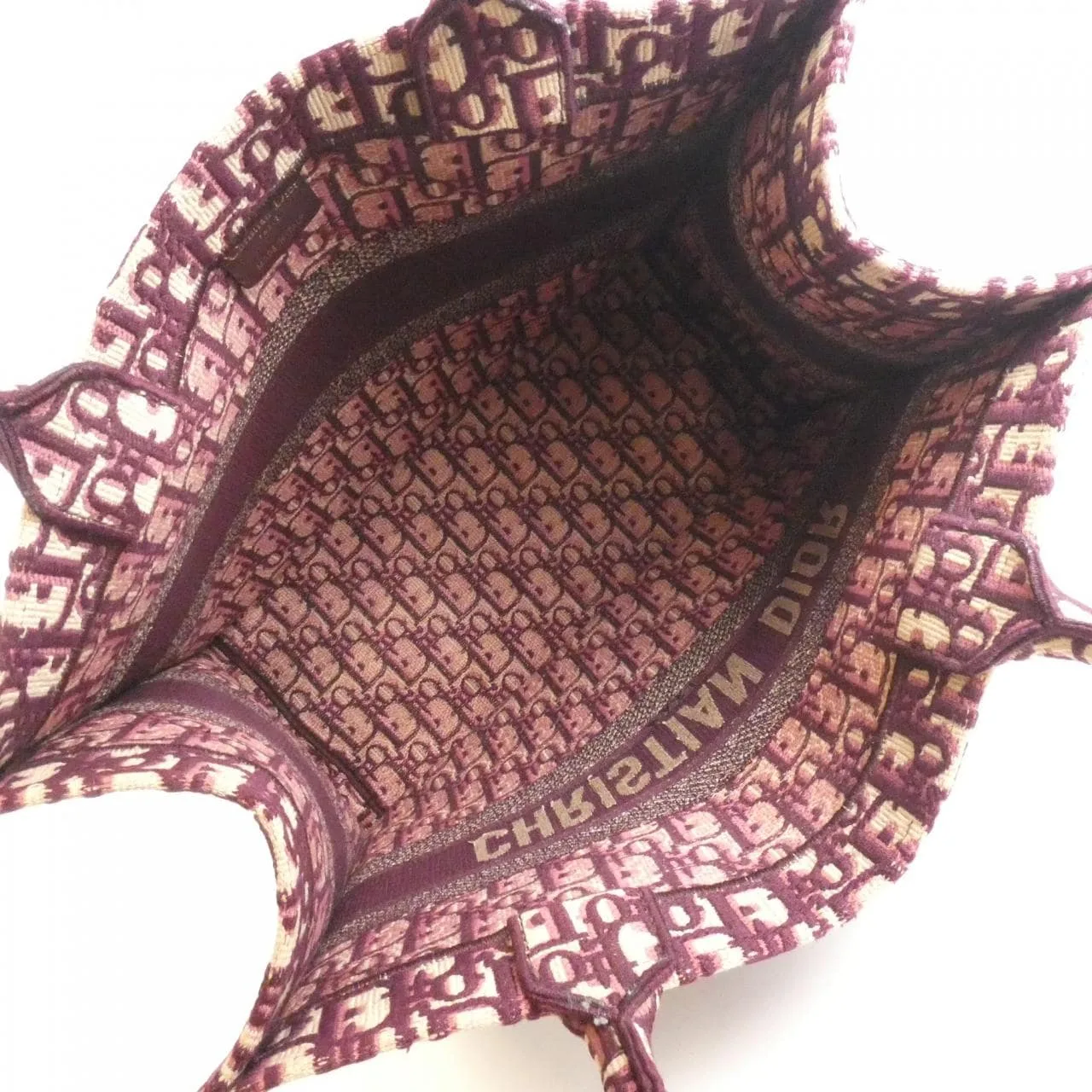 DIOR Book Tote M1296ZRIW Tote Canvas 黑色 帆布 中古品A - 縮圖 7