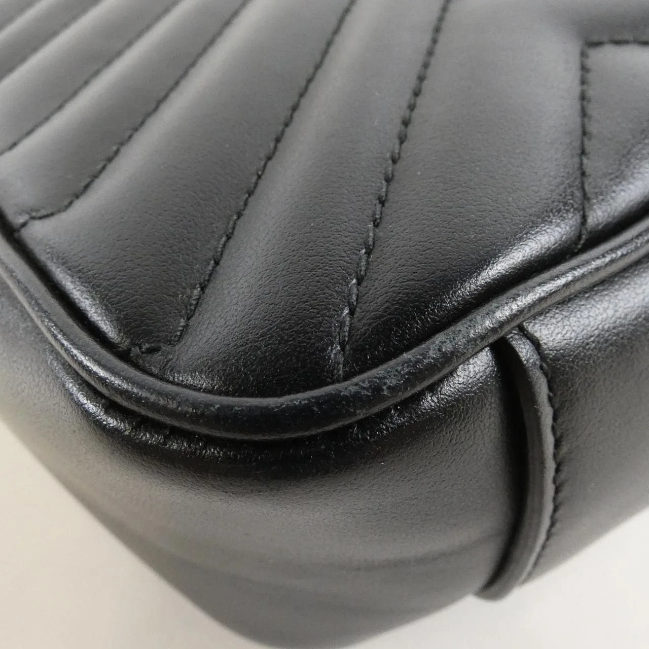GUCCI GG Marmont 443497 DTDFV 肩背包 皮革 黑色 皮革 中古品B - 縮圖 3