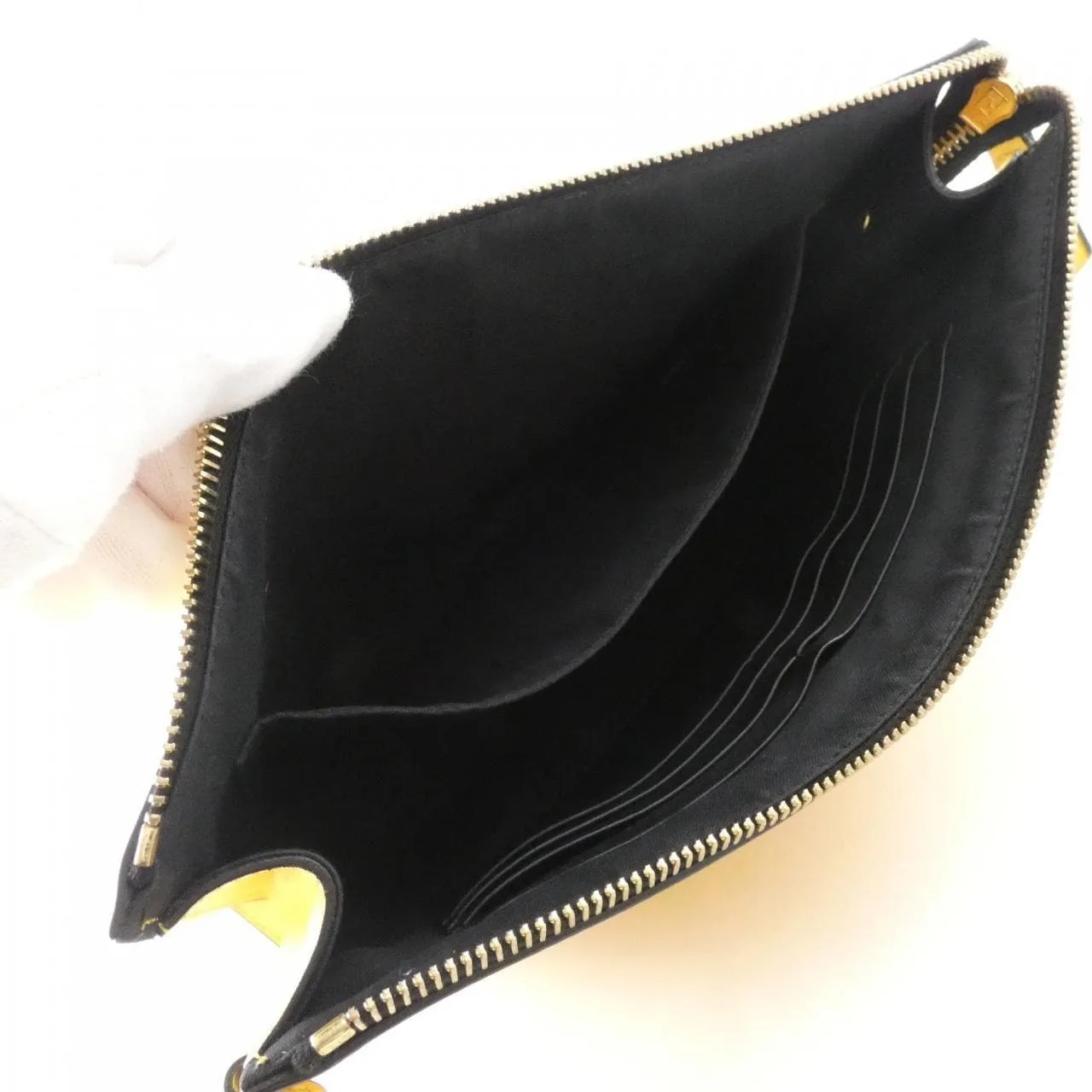 FENDI Baguette 7VA491 ADP6 Clutchbag Leather Black Leather Rank B - Thumbnail 6