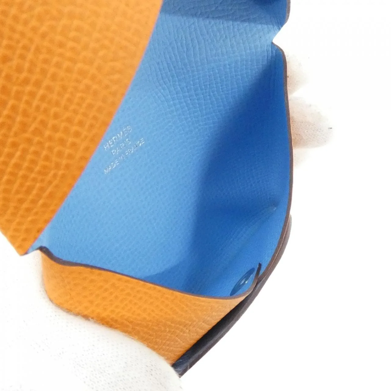 HERMES 078475CK Card Case Epsom Orange Epsom Leather Rank A - Thumbnail 3