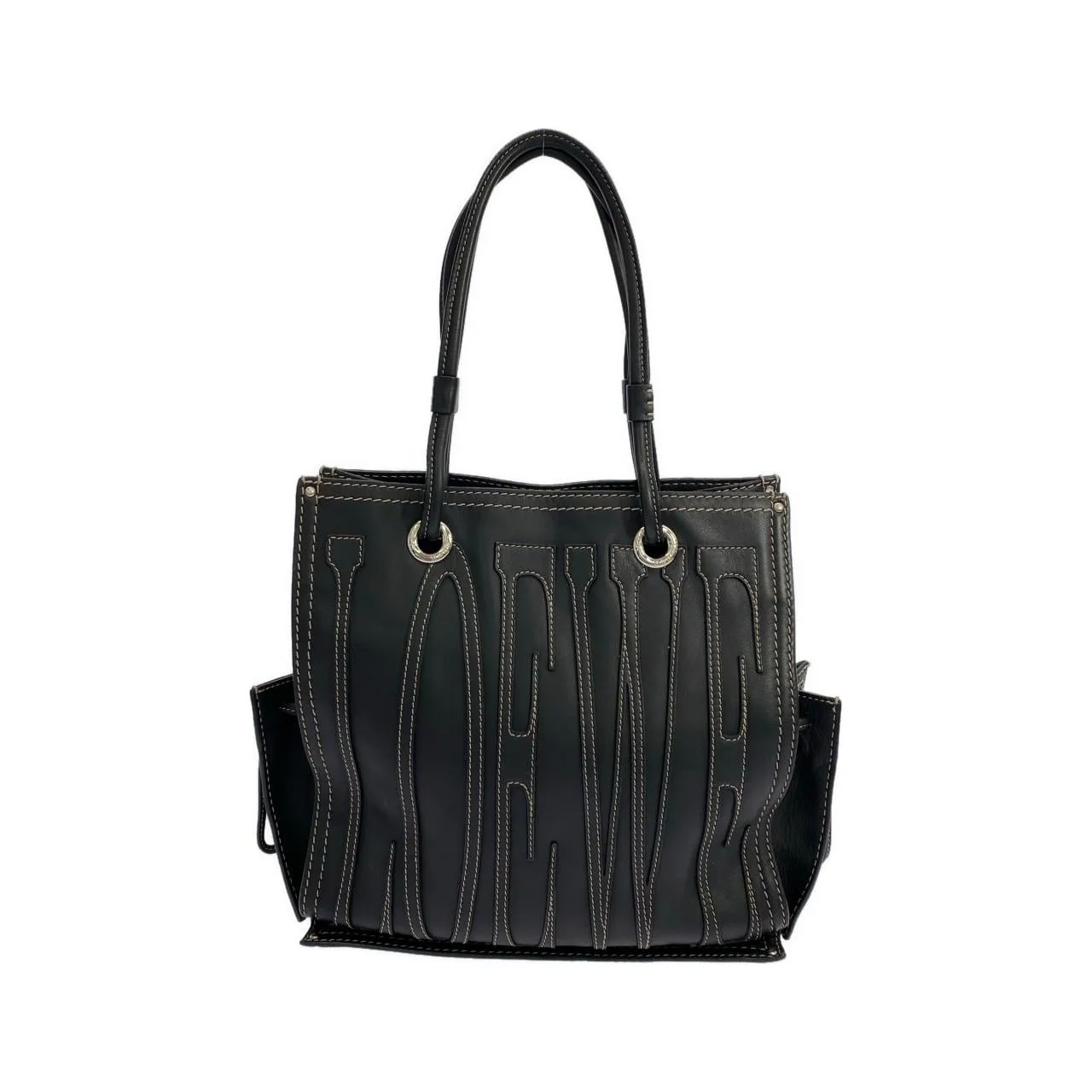 LOEWE Handbag Leather Black Leather Rank B - Thumbnail 2