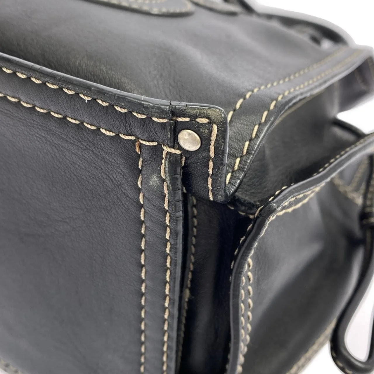 LOEWE Handbag Leather Black Leather Rank B - Thumbnail 3