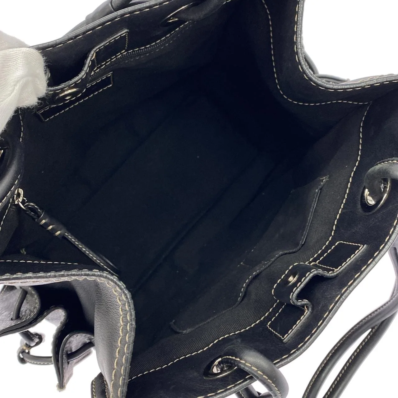 LOEWE Handbag Leather Black Leather Rank B - Thumbnail 6