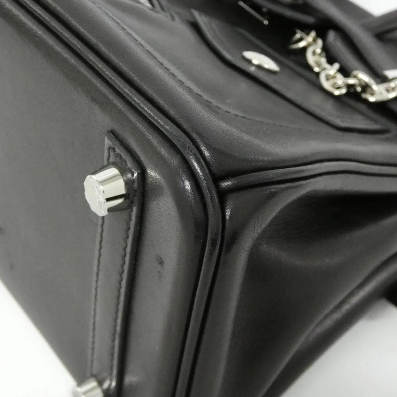 HERMES Birkin 084256CK Handbag Black Rank A - Thumbnail 3