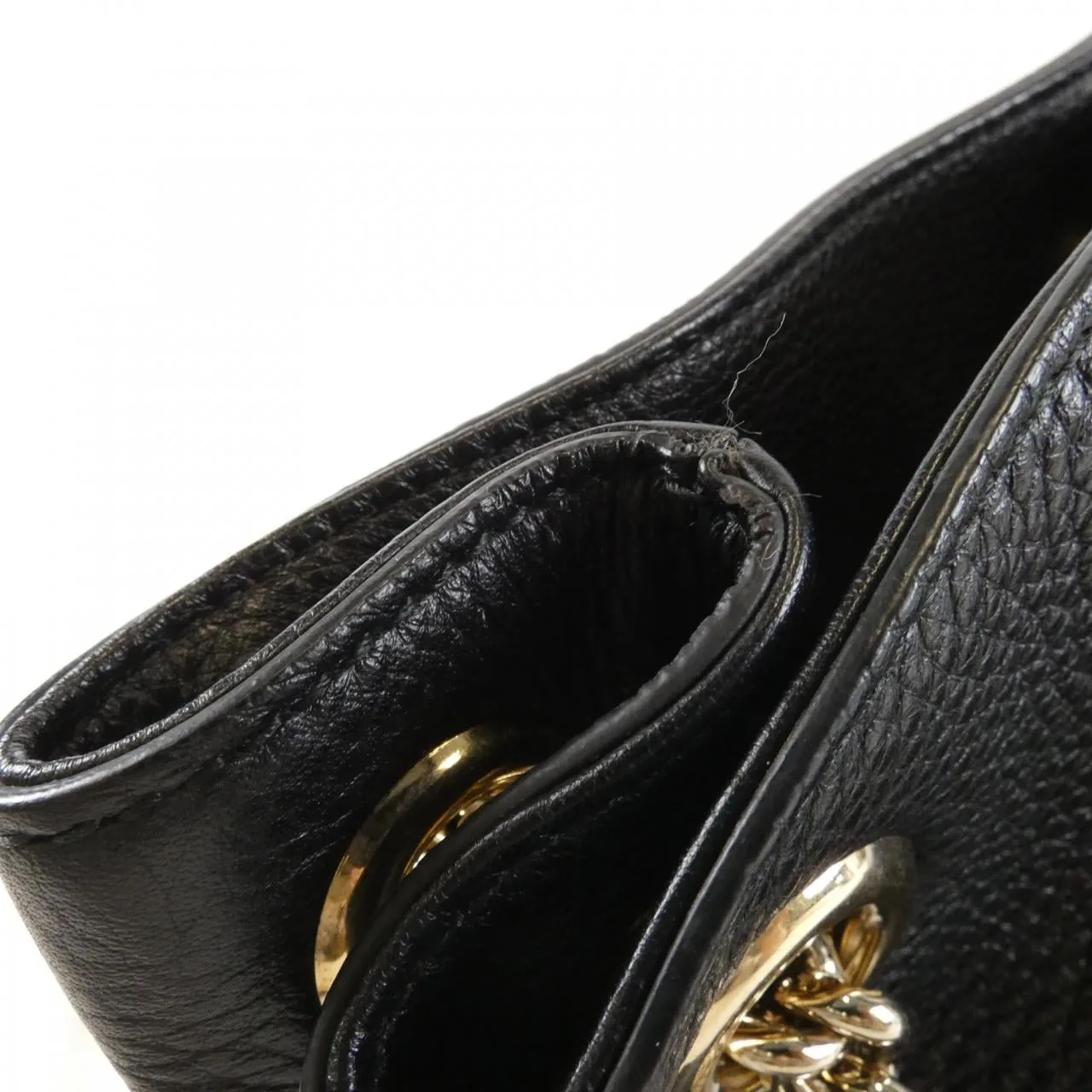 GUCCI 308982 A7M0G 肩背包 皮革 黑色 皮革 中古品B - 縮圖 4