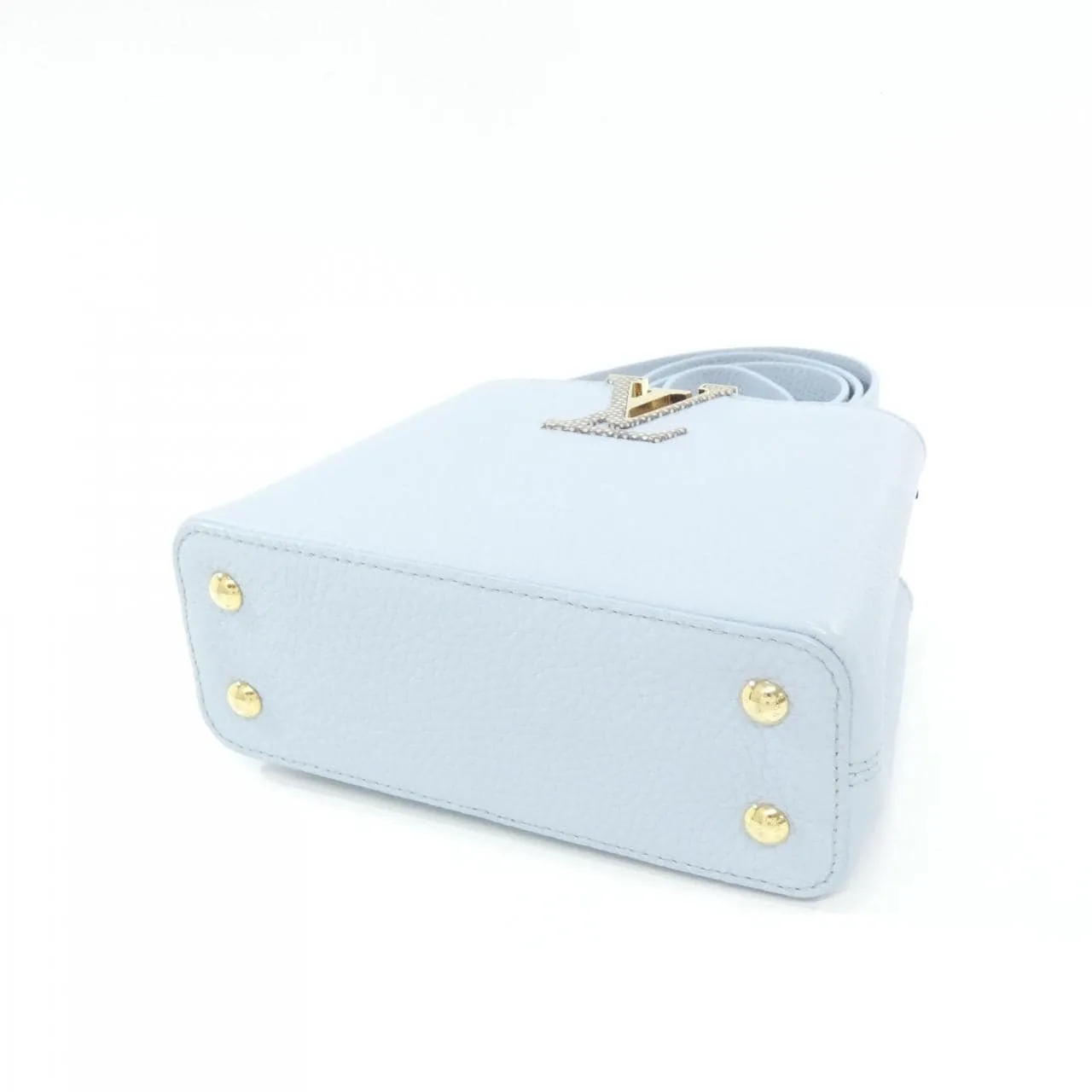 LOUIS VUITTON Capucines M22876 Handbag Leather Blue Leather - Thumbnail 3