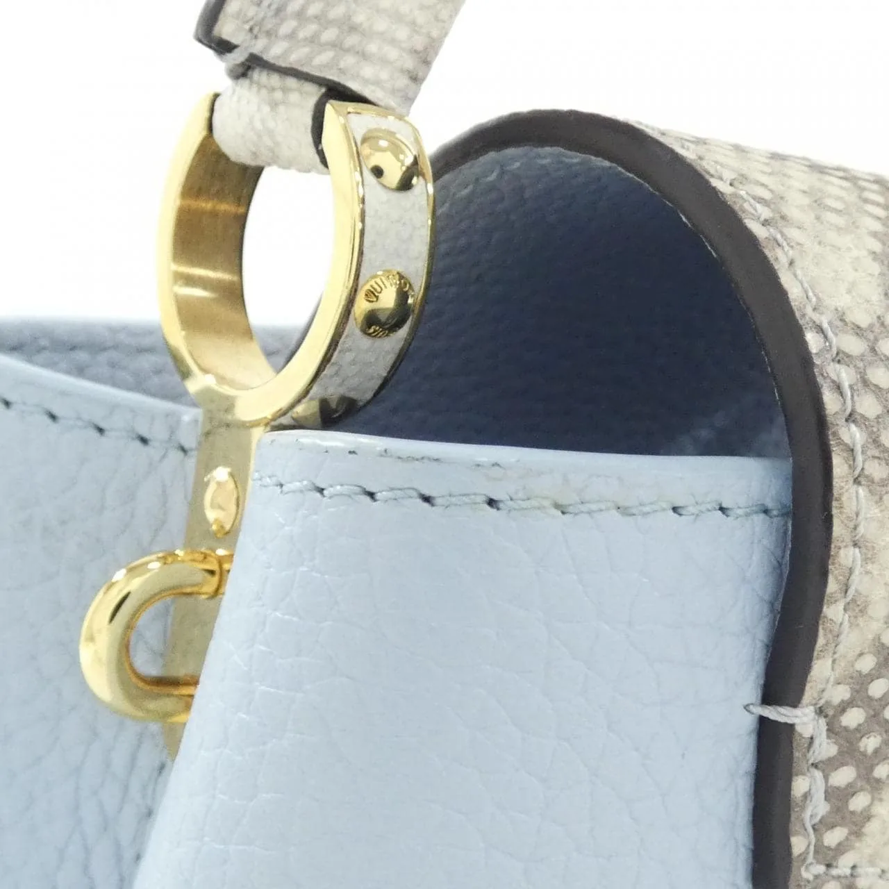 LOUIS VUITTON Capucines M22876 Handbag Leather Blue Leather - Thumbnail 5