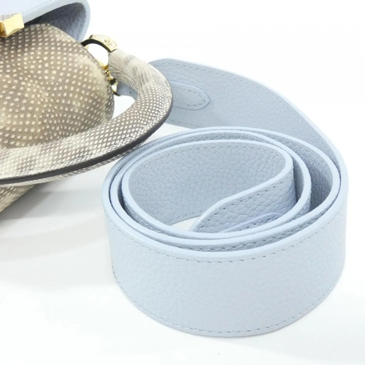 LOUIS VUITTON Capucines M22876 Handbag Leather Blue Leather - Thumbnail 6