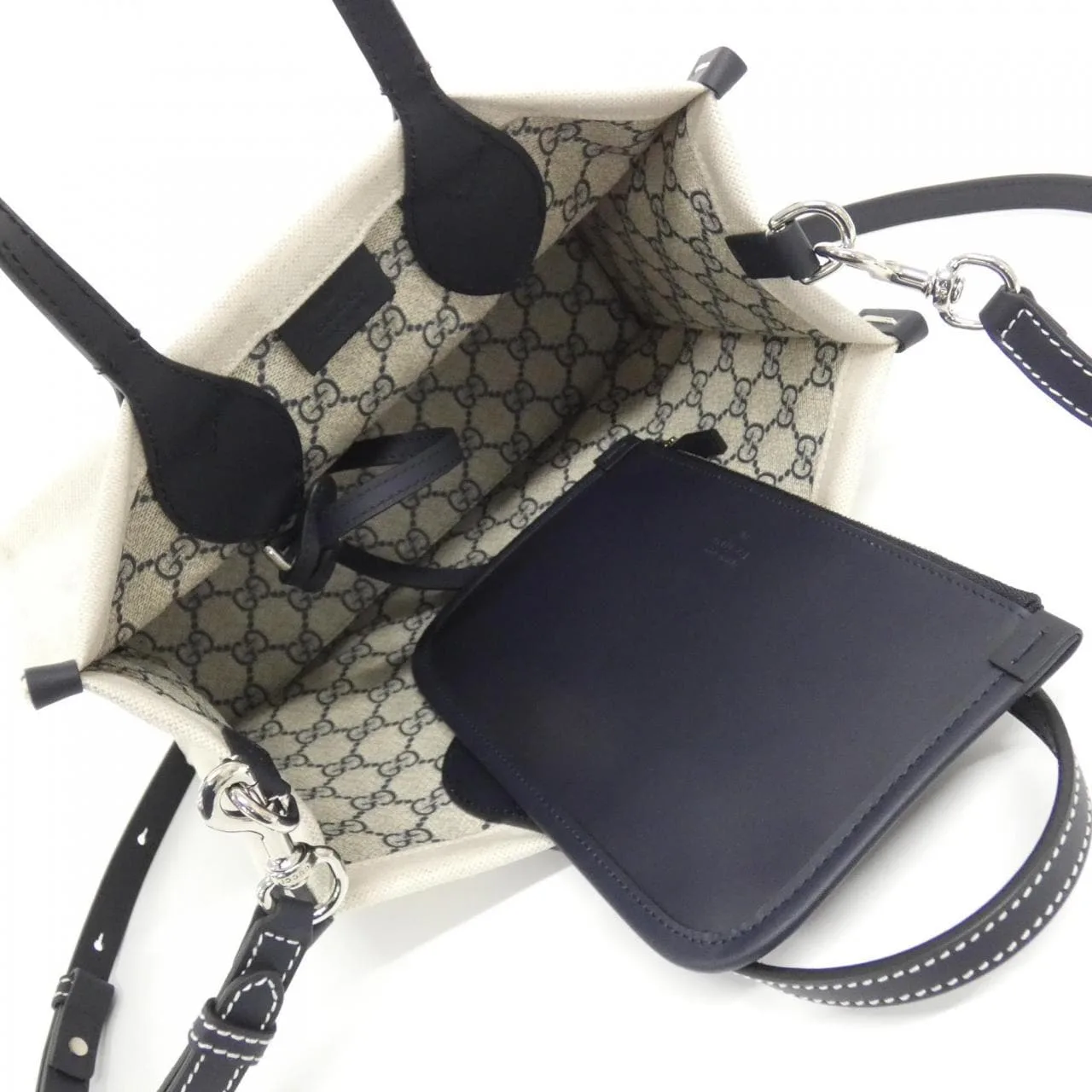 GUCCI 772144 FACVW Handbag Canvas 黑色 帆布 中古品A - 縮圖 5