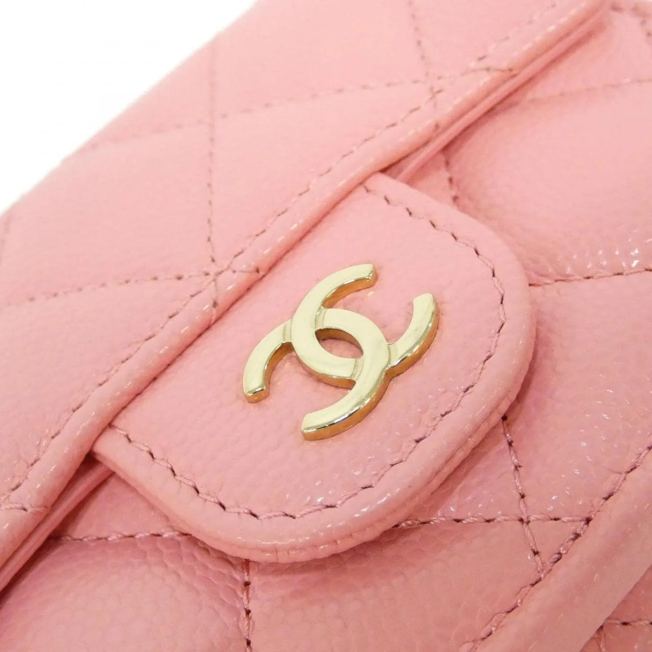 CHANEL Timeless Classic AP0230 Wallet Grained Calfskin 粉色 荔枝紋牛皮 中古品A - 縮圖 4