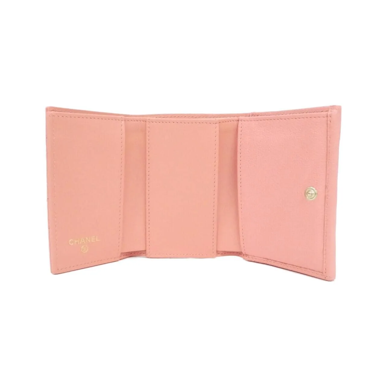 CHANEL Timeless Classic AP0230 Wallet Grained Calfskin 粉色 荔枝紋牛皮 中古品A - 縮圖 5