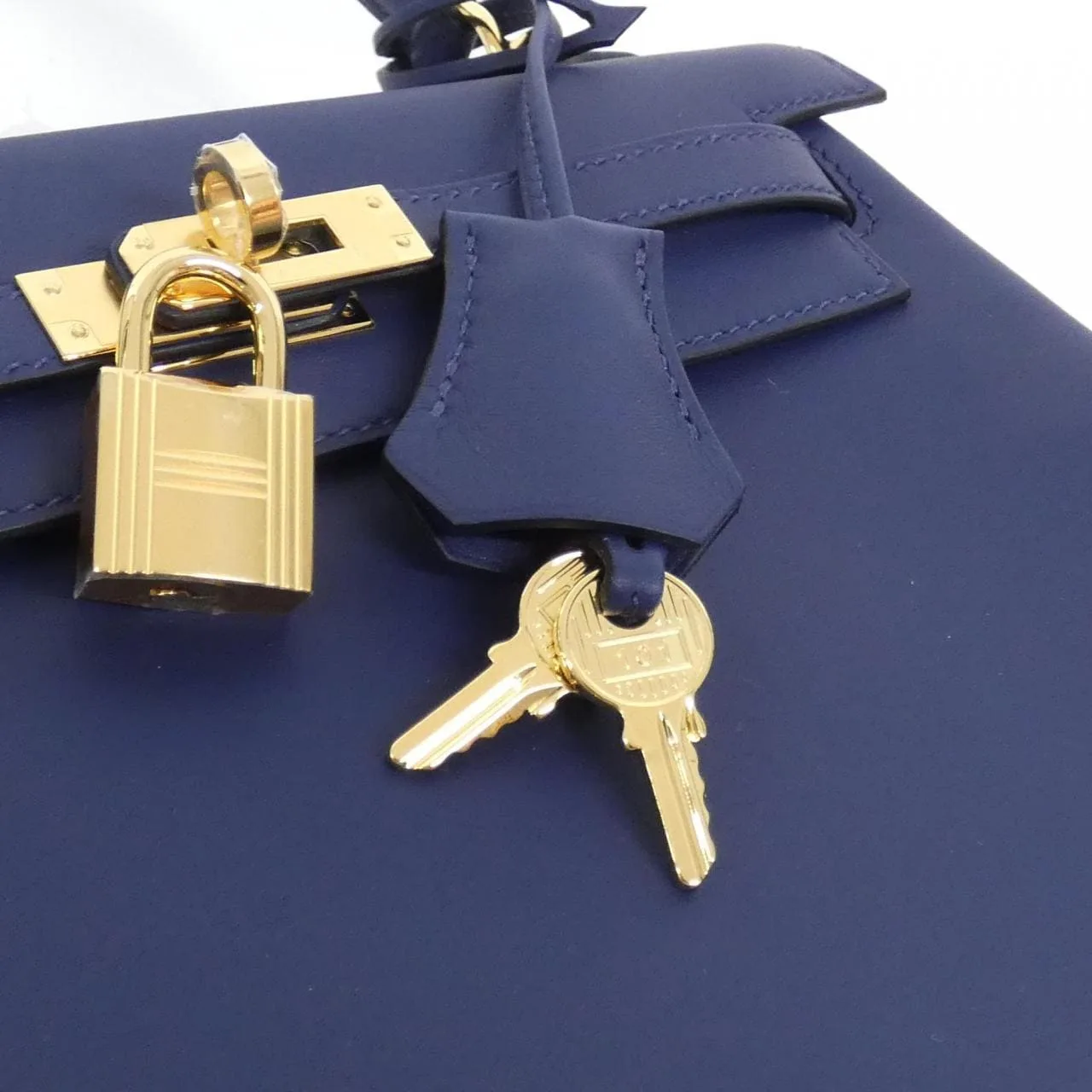 HERMES Kelly 047654CC Handbag Swift Navy Swift Leather Unused - Thumbnail 4