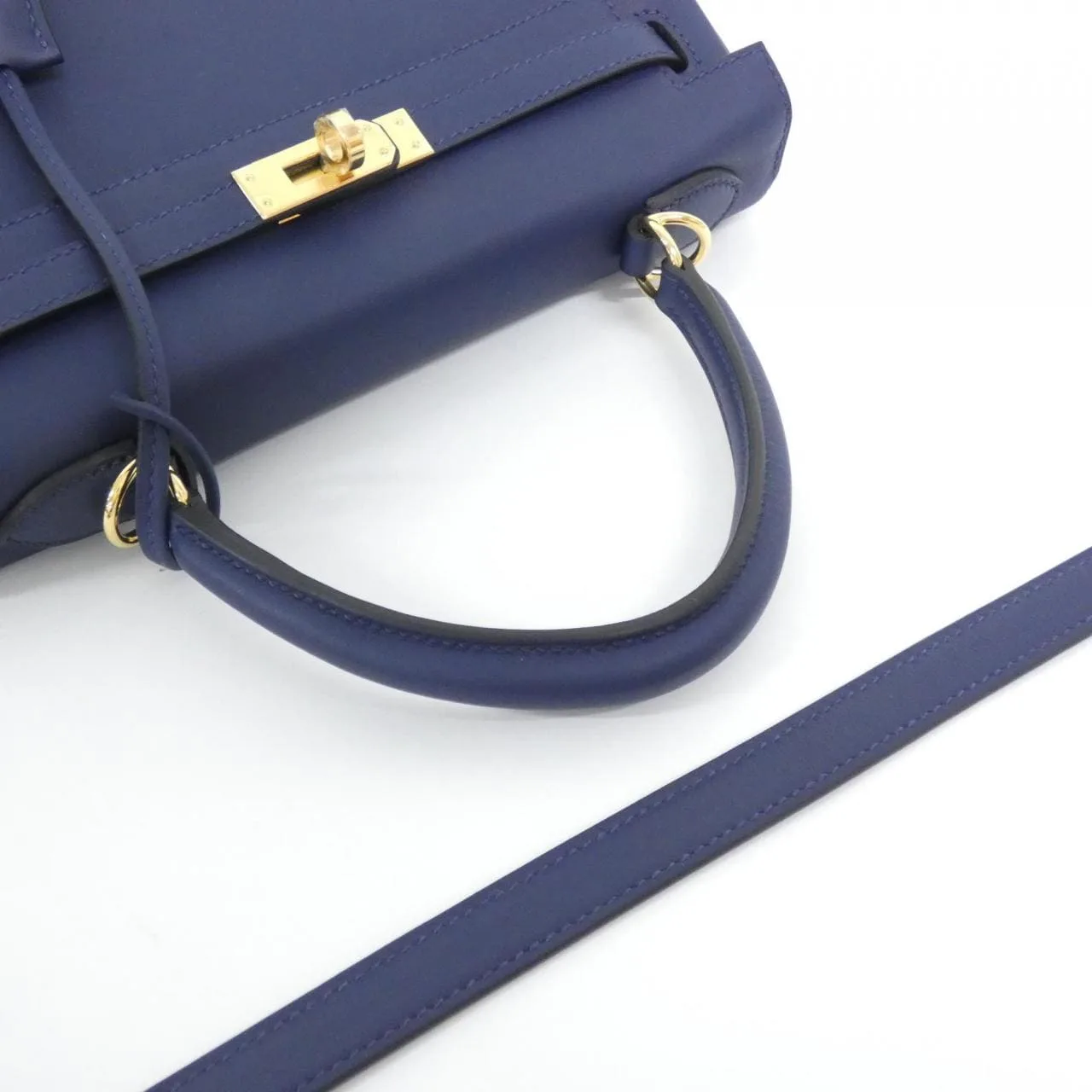 HERMES Kelly 047654CC Handbag Swift Navy Swift Leather Unused - Thumbnail 5