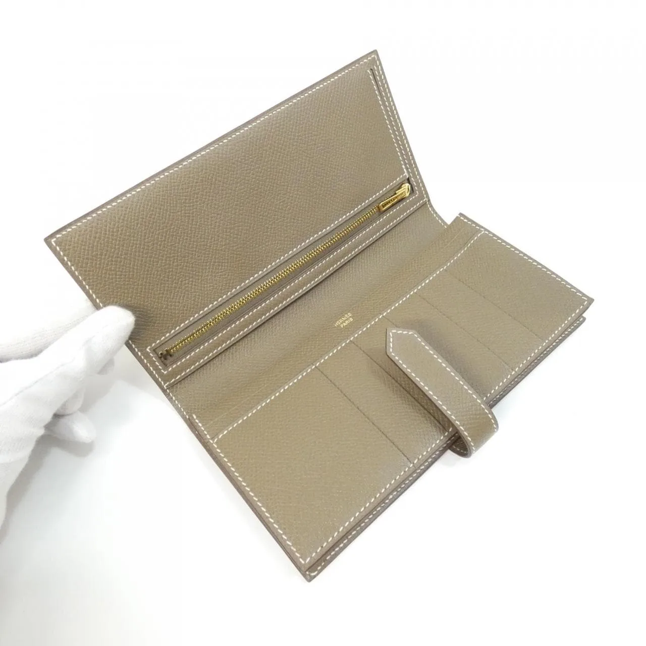HERMES 039785CC Wallet Epsom Etoupe Epsom Leather Rank A - Thumbnail 6