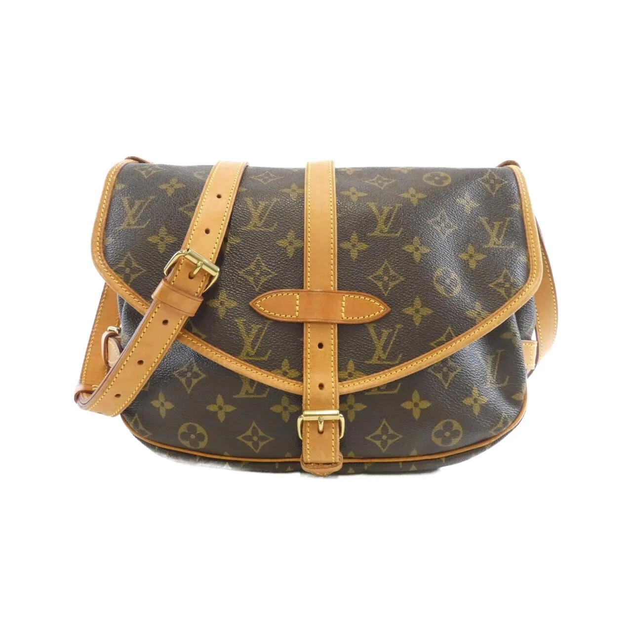 LOUIS VUITTON Saumur M42256 Shoulder Monogram Black