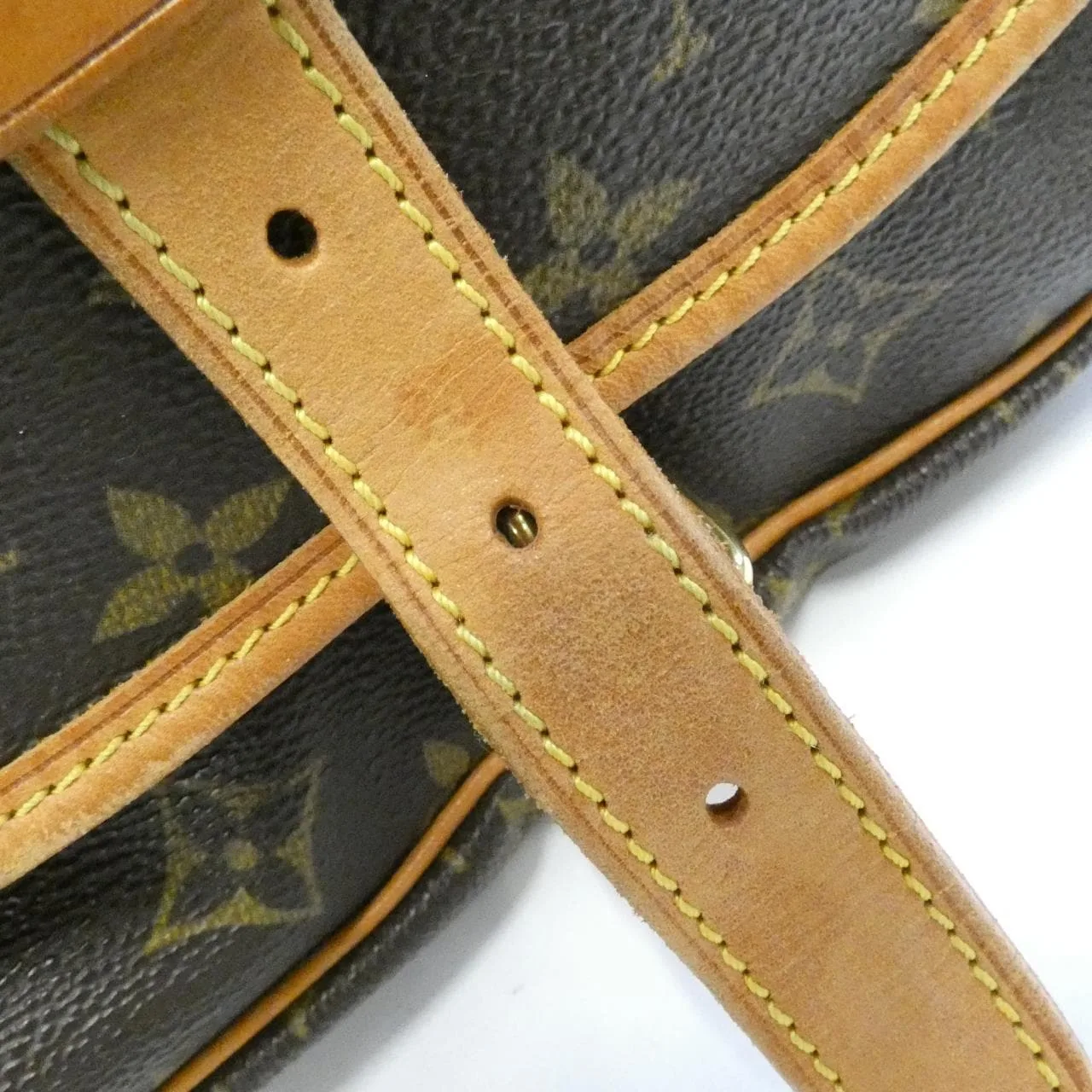 LOUIS VUITTON Saumur M42256 Shoulder Monogram 黑色 Monogram 中古品B - 縮圖 7