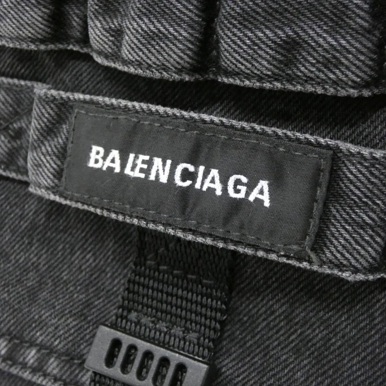 BALENCIAGA 656106 Shoulder Denim 黑色 牛仔布 中古品A - 縮圖 4