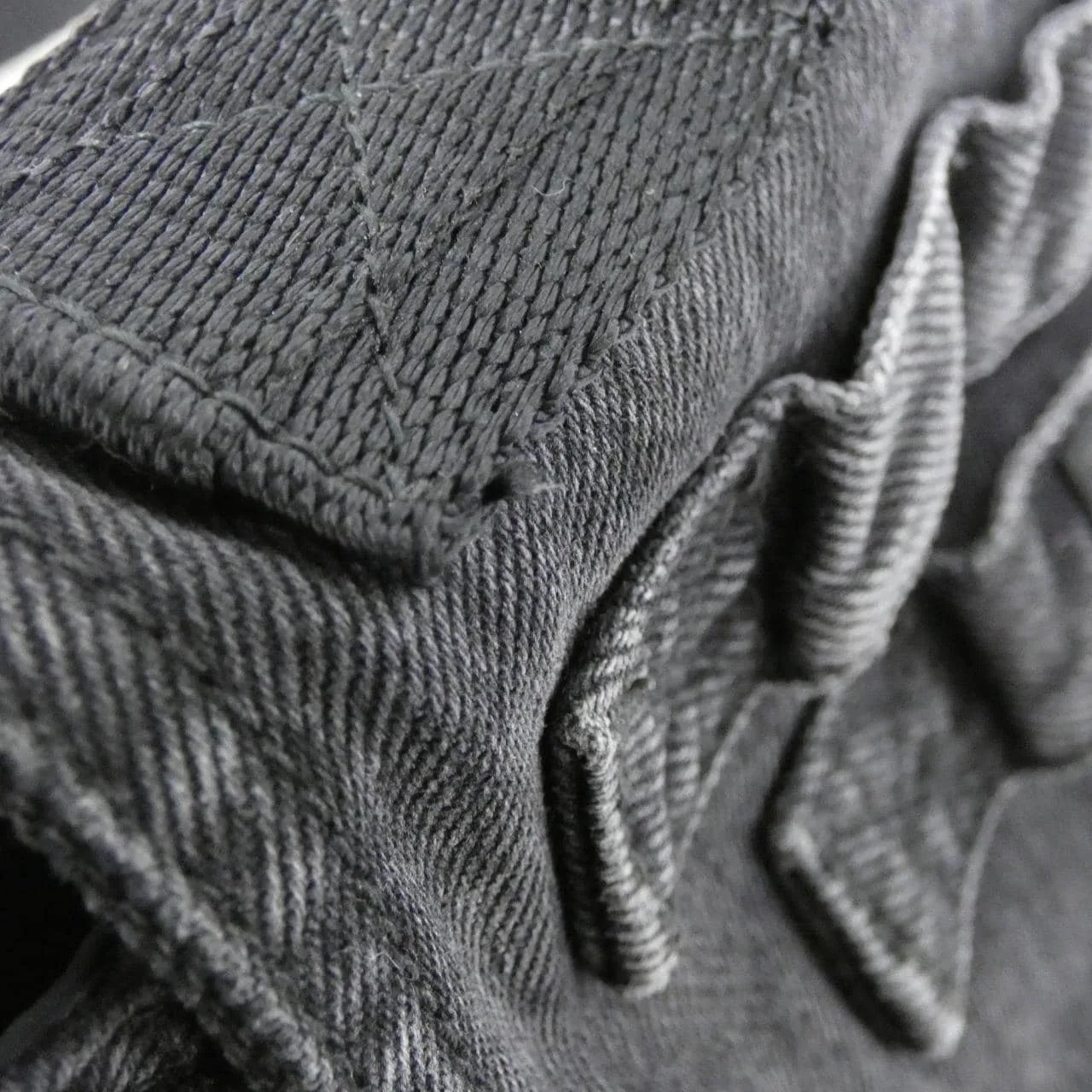 BALENCIAGA 656106 Shoulder Denim 黑色 牛仔布 中古品A - 縮圖 5