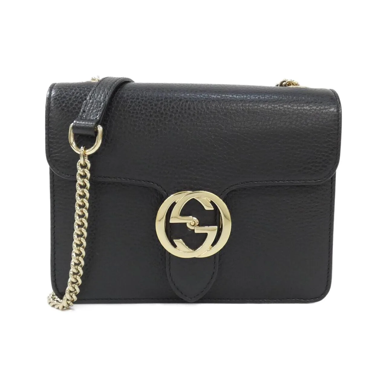 GUCCI 510304 CAO0G Shoulder Leather Black