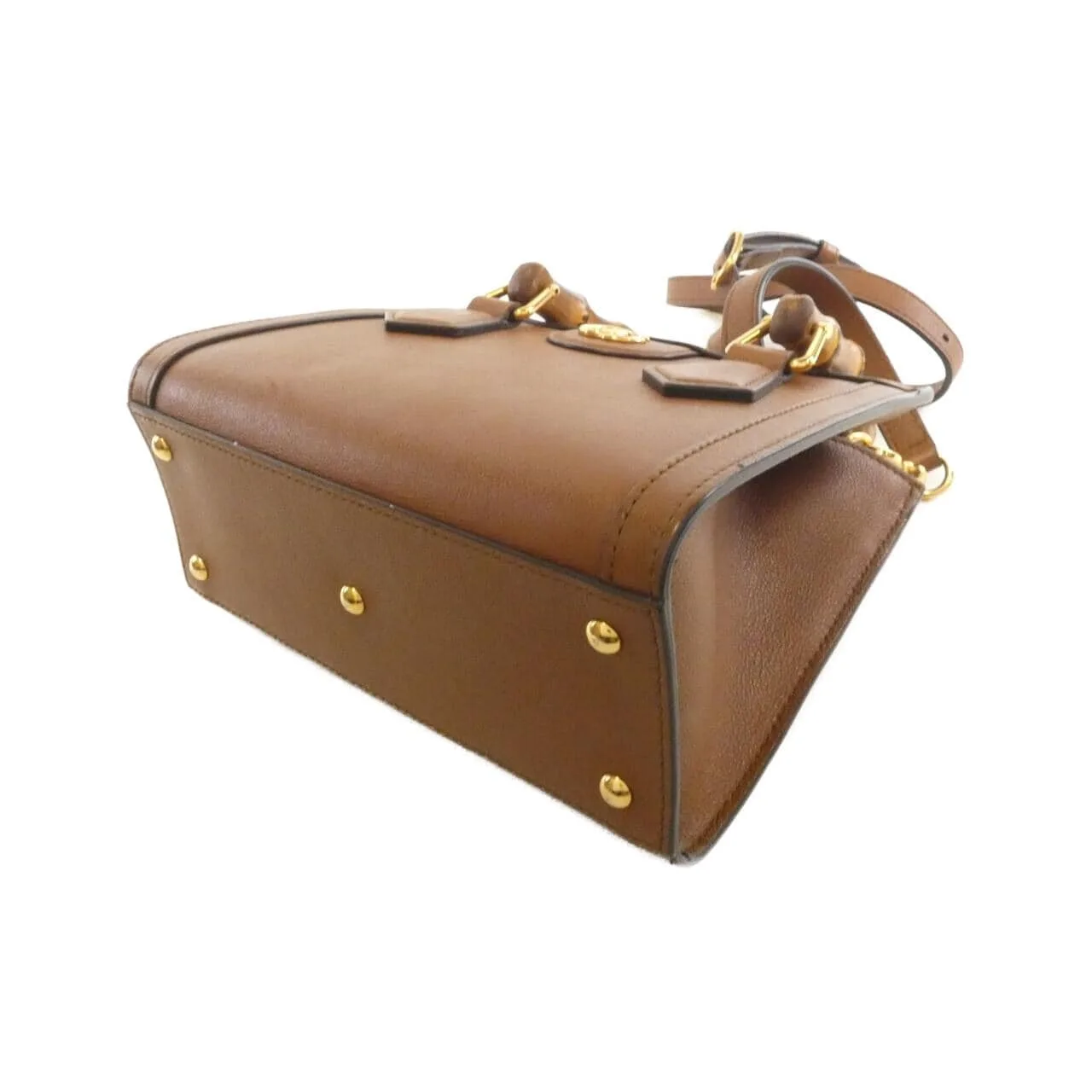 GUCCI Diana 655661 17QDT Handbag Leather 黑色 皮革 中古品B - 縮圖 3